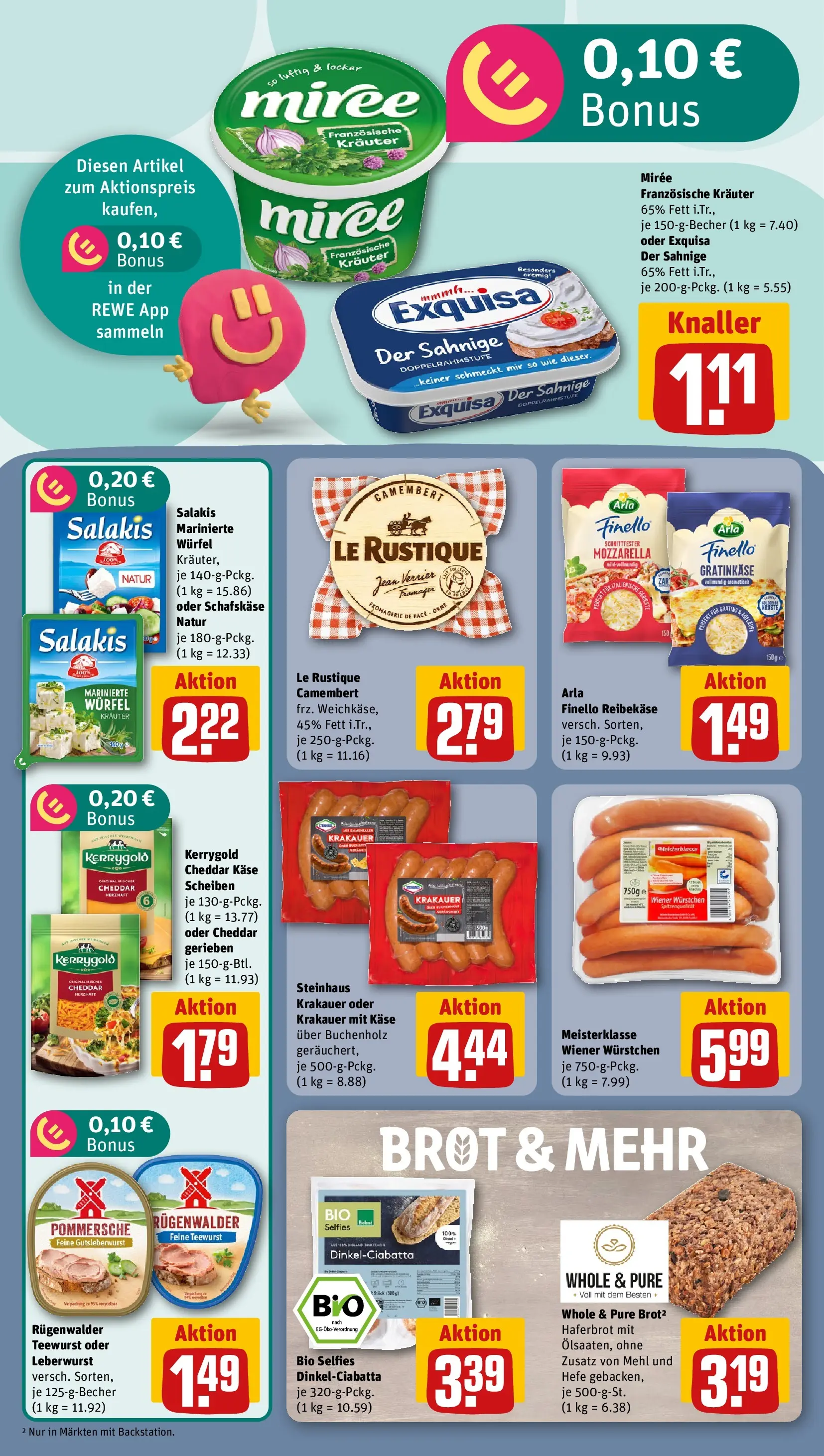 REWE Prospekt ab 14.06.2026 zum Blättern » Angebote | Seite: 18 | Produkte: Mehl, Mozzarella, Exquisa, Reibekase