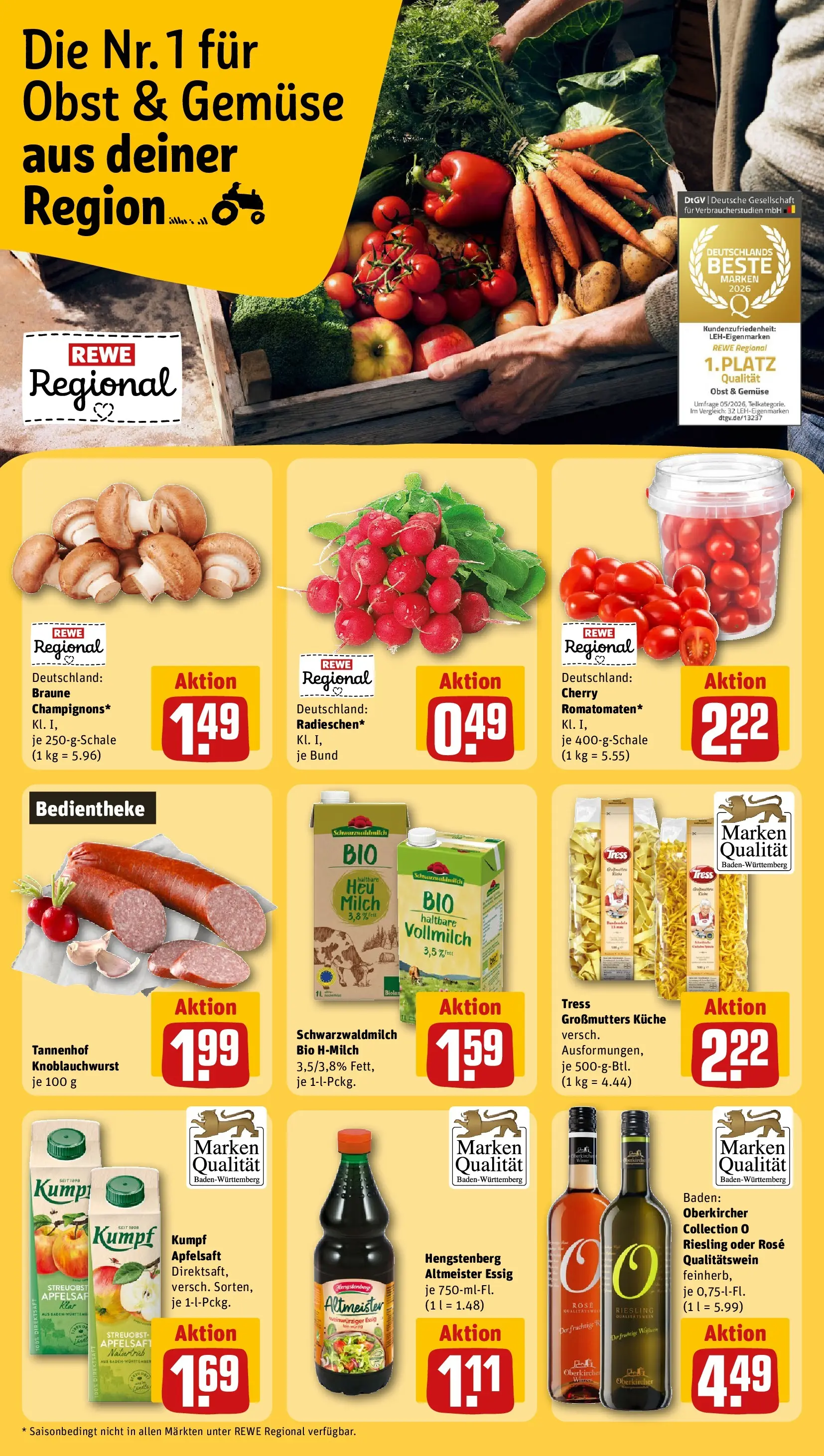 REWE Prospekt ab 14.06.2026 zum Blättern » Angebote | Seite: 22 | Produkte: Apfelsaft, Apple, Obst, Pasta