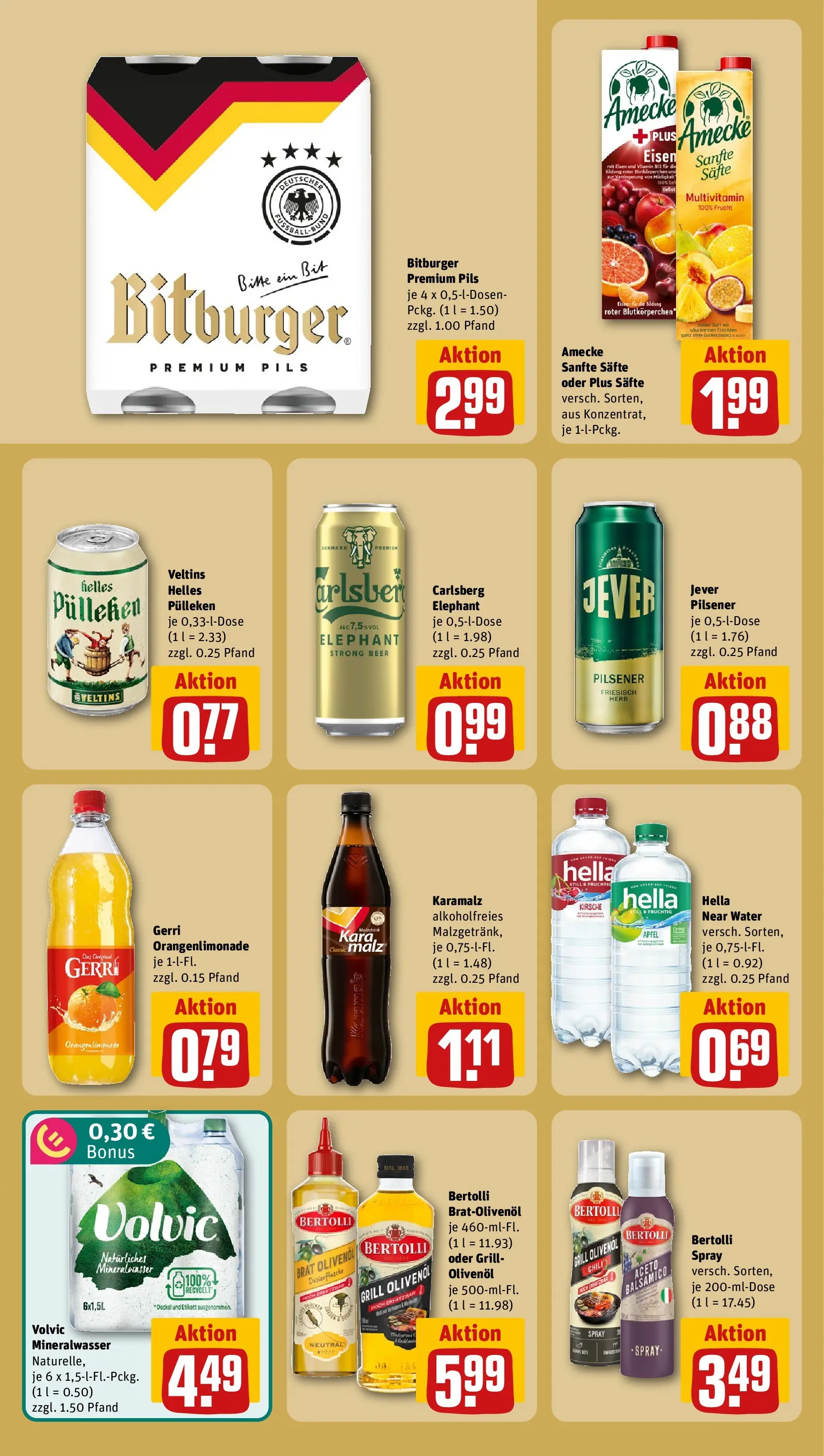 REWE Prospekt ab 14.06.2026 zum Blättern » Angebote | Seite: 20 | Produkte: Helles pulleken, Mineralwasser, Saft, Volvic