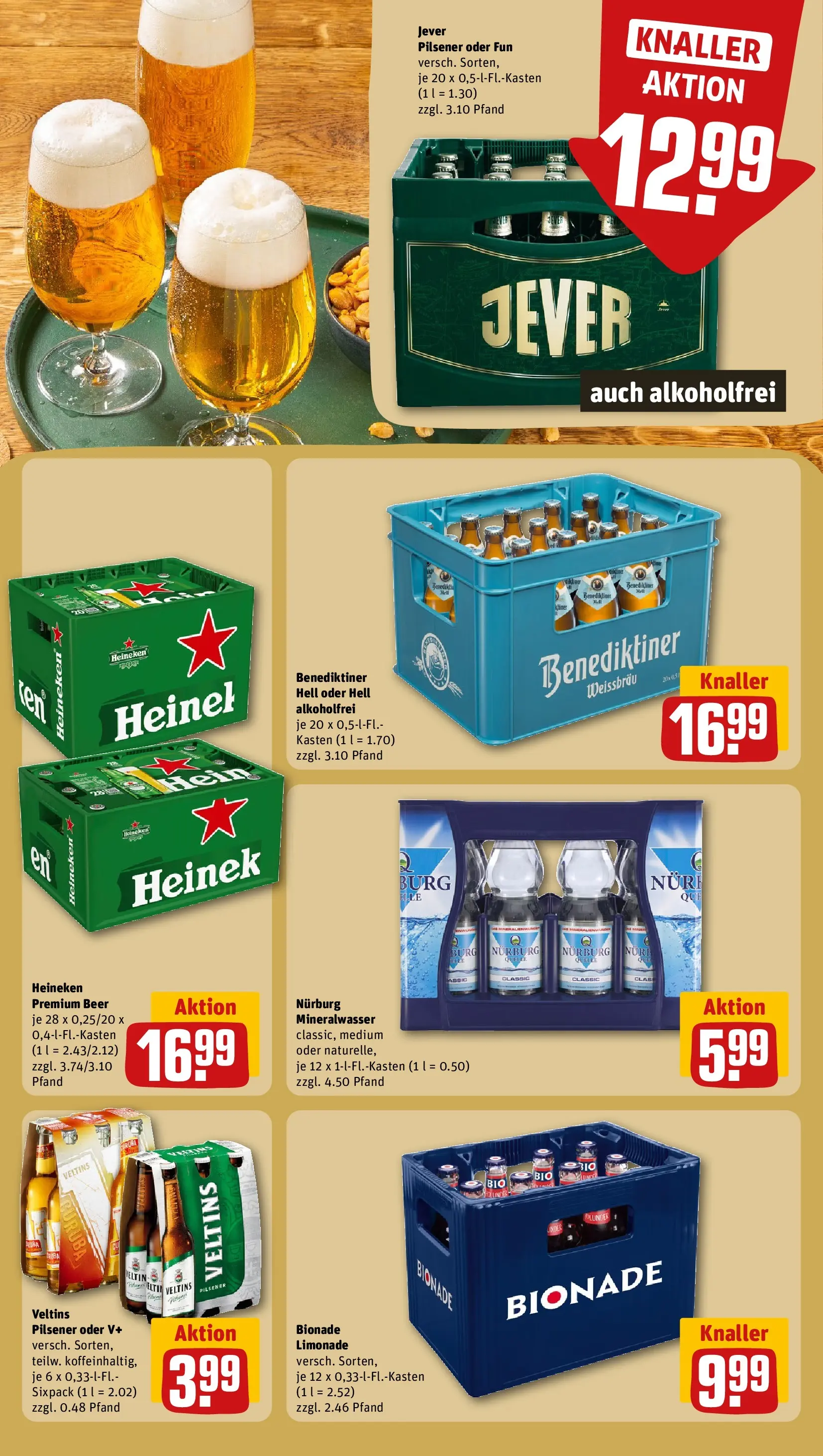 REWE Prospekt ab 14.06.2026 zum Blättern » Angebote | Seite: 21 | Produkte: Limonade, Mineralwasser, Benediktiner hell, Jever