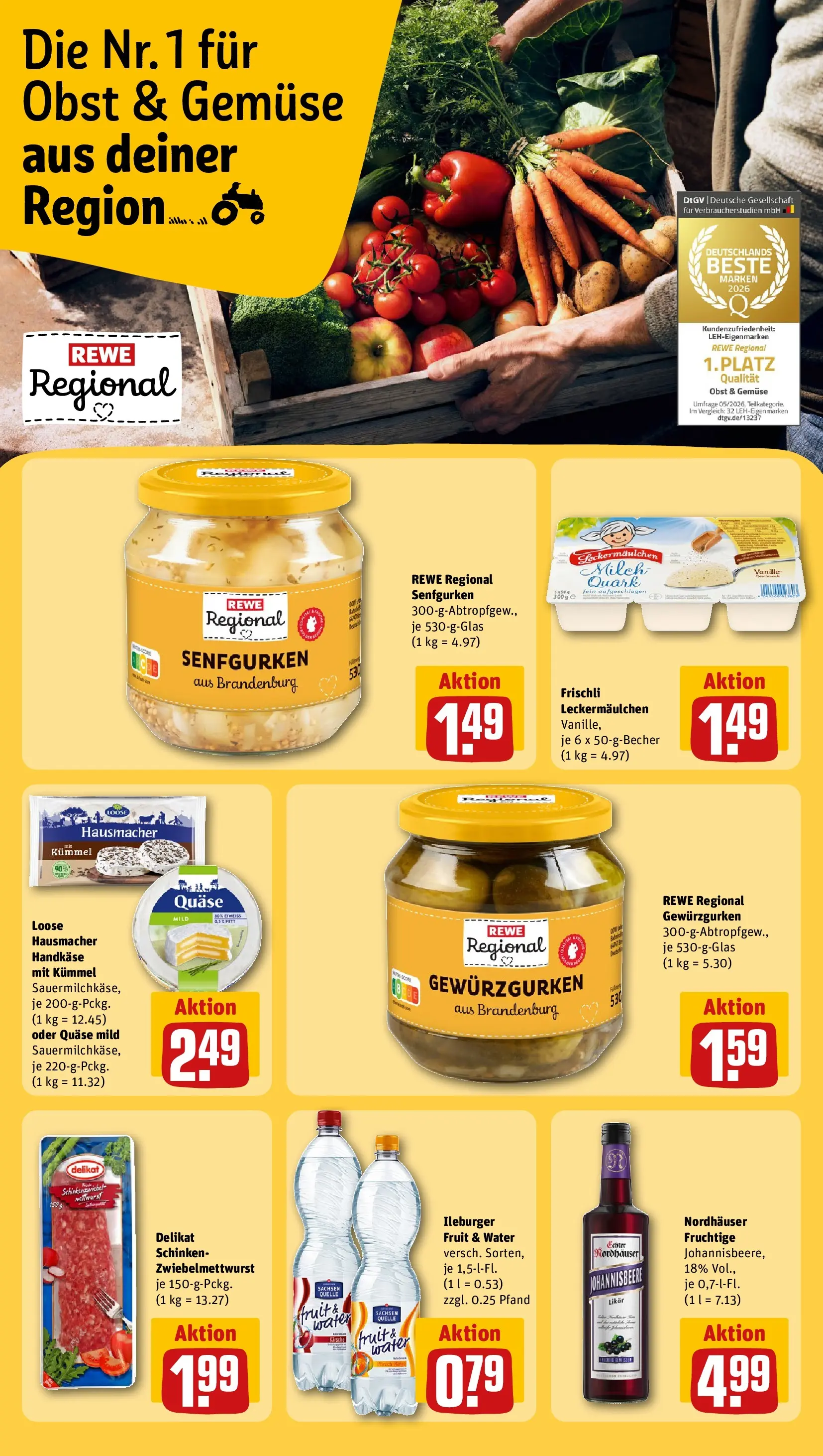 REWE Prospekt ab 14.06.2026 zum Blättern » Angebote | Seite: 28 | Produkte: Quark, Milch, Gemüse, Obst