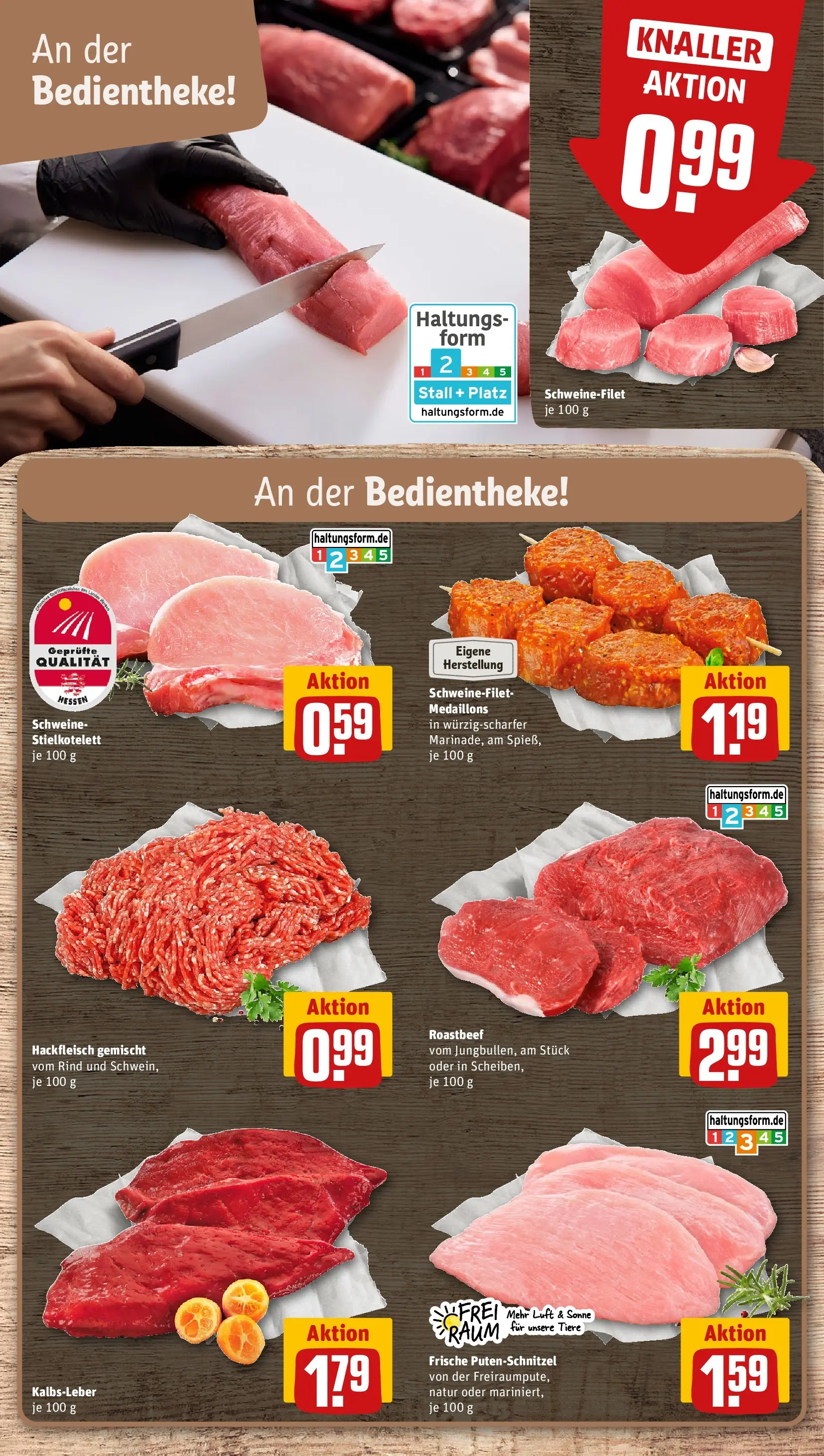 REWE Prospekt ab 14.06.2026 zum Blättern » Angebote | Seite: 12 | Produkte: Schnitzel, Roastbeef, Kalbsleber, Hackfleisch