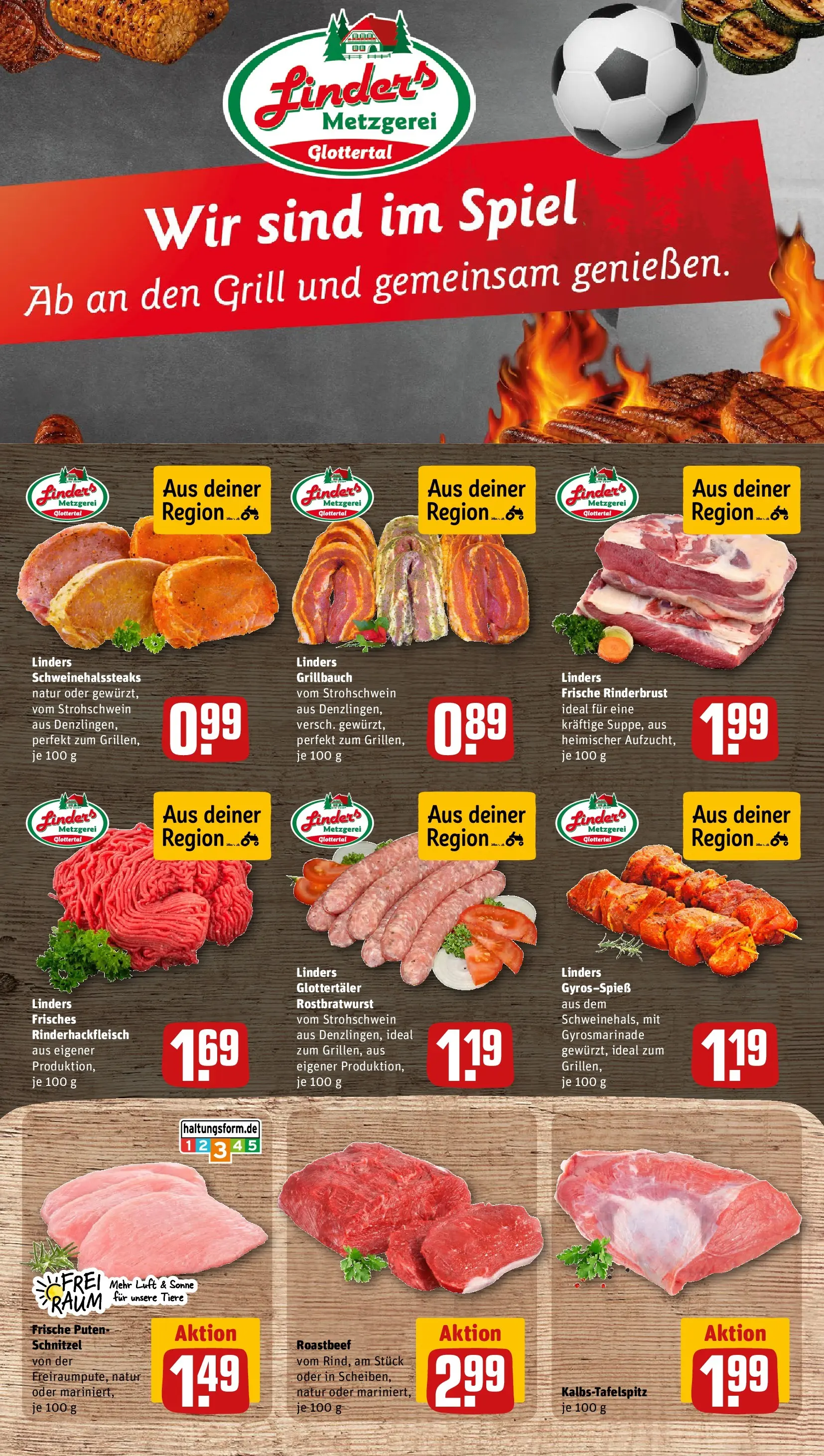 REWE Prospekt ab 14.06.2026 zum Blättern » Angebote | Seite: 12 | Produkte: Spiel, Schnitzel, Roastbeef, Gyros