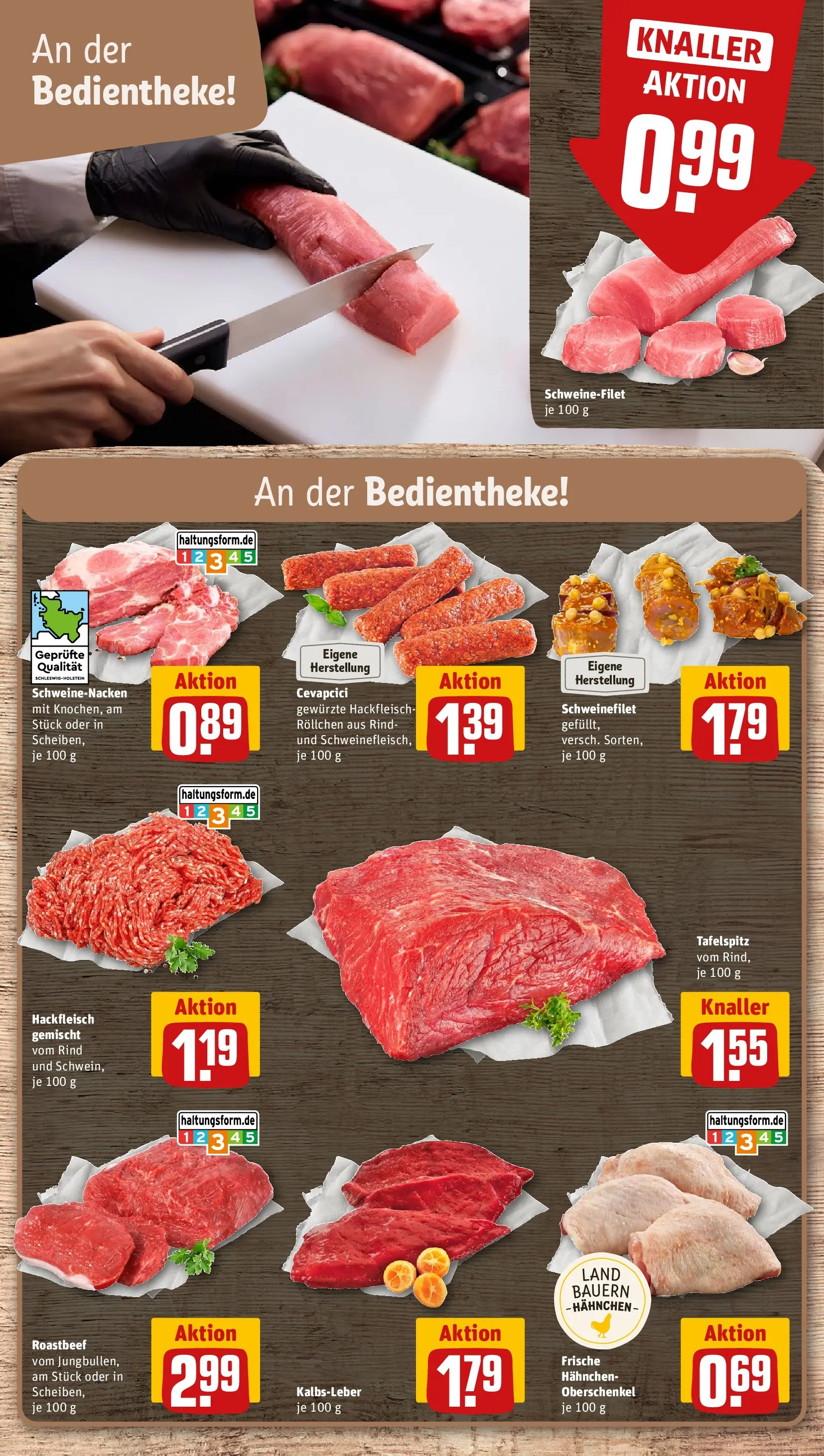 REWE Prospekt ab 14.06.2026 zum Blättern » Angebote | Seite: 12 | Produkte: Schweinenacken, Kalbsleber, Schweinefilet, Hackfleisch