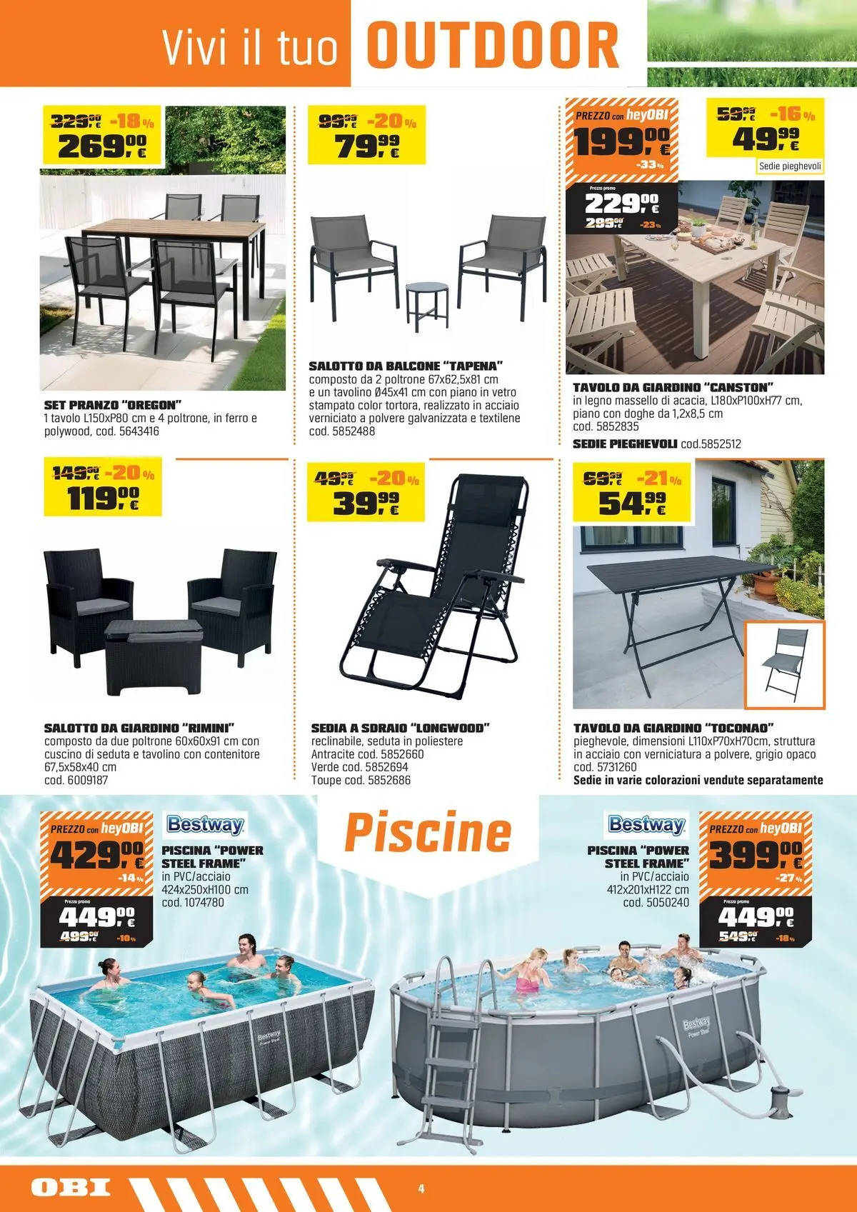 Nuovo OBI - Nati per rendere tutto possibile dal 10/06/2026 > offerte anteprima 🛍️ | Pagina: 4 | Prodotti: Contenitore, Cuscino, Tavolo, Sedia