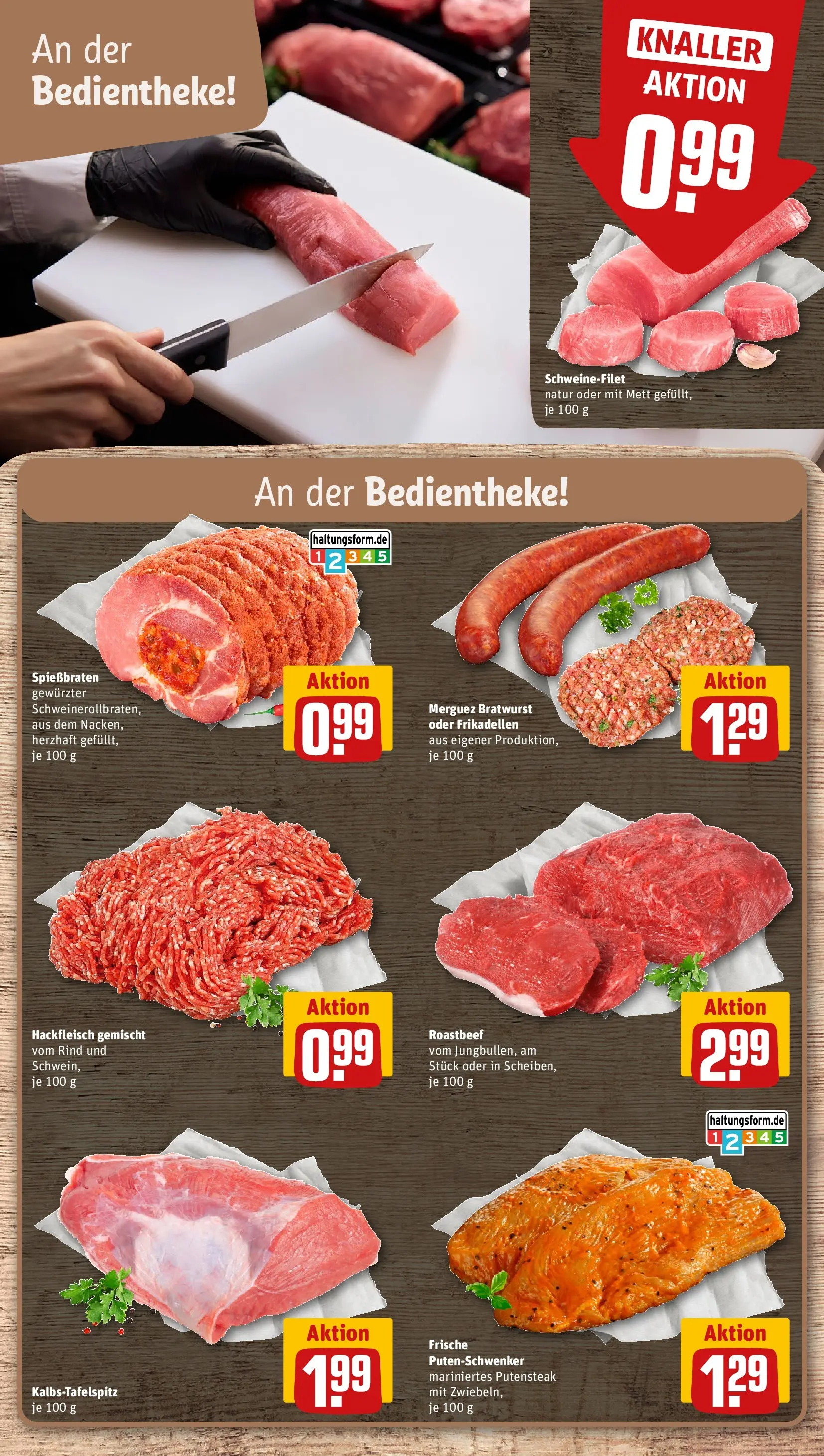 REWE Prospekt ab 14.06.2026 zum Blättern » Angebote | Seite: 12 | Produkte: Bratwurst, Roastbeef, Schweinefilet, Hackfleisch