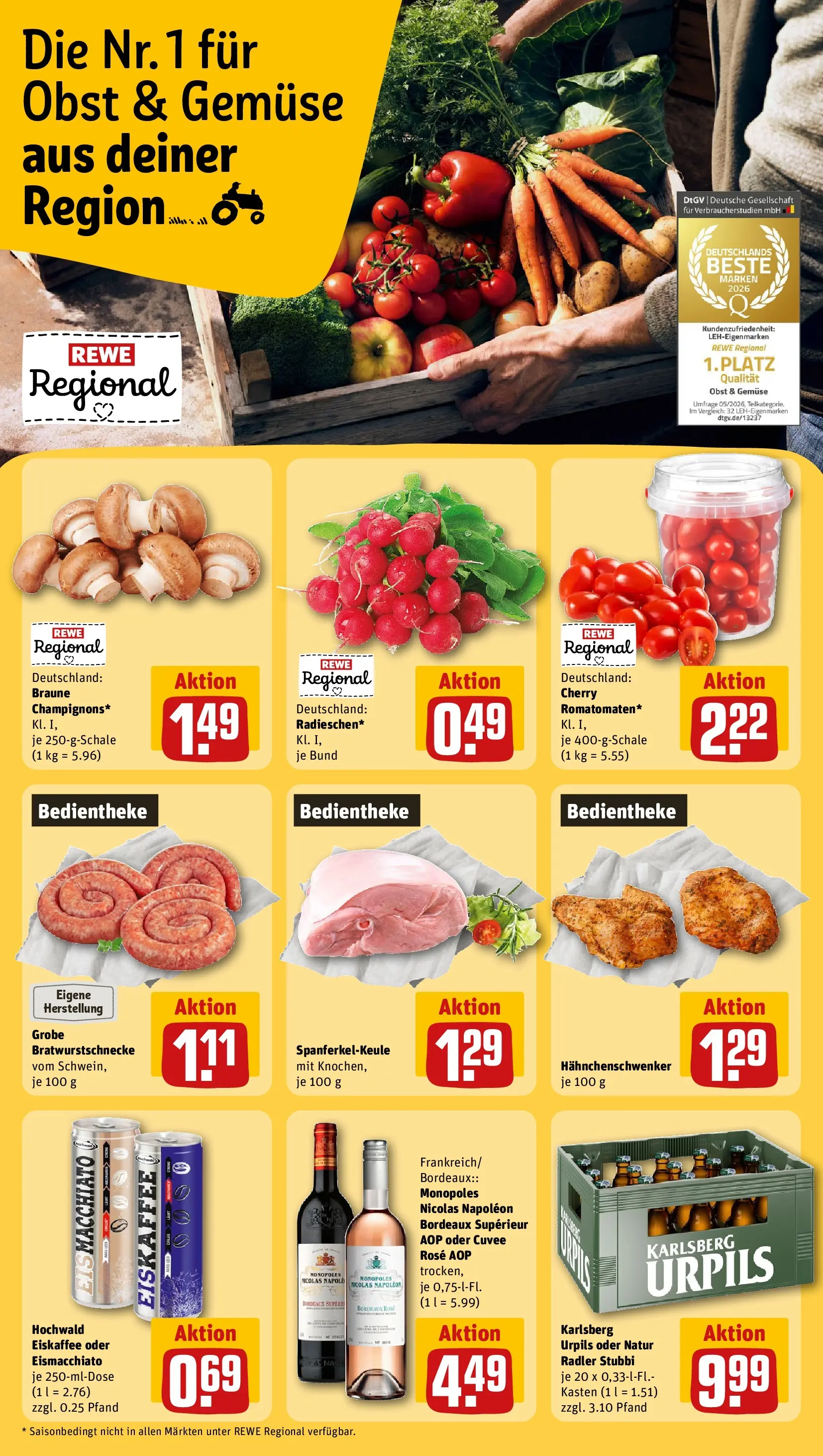 REWE Prospekt ab 14.06.2026 zum Blättern » Angebote | Seite: 24 | Produkte: Radler, Gemüse, Obst
