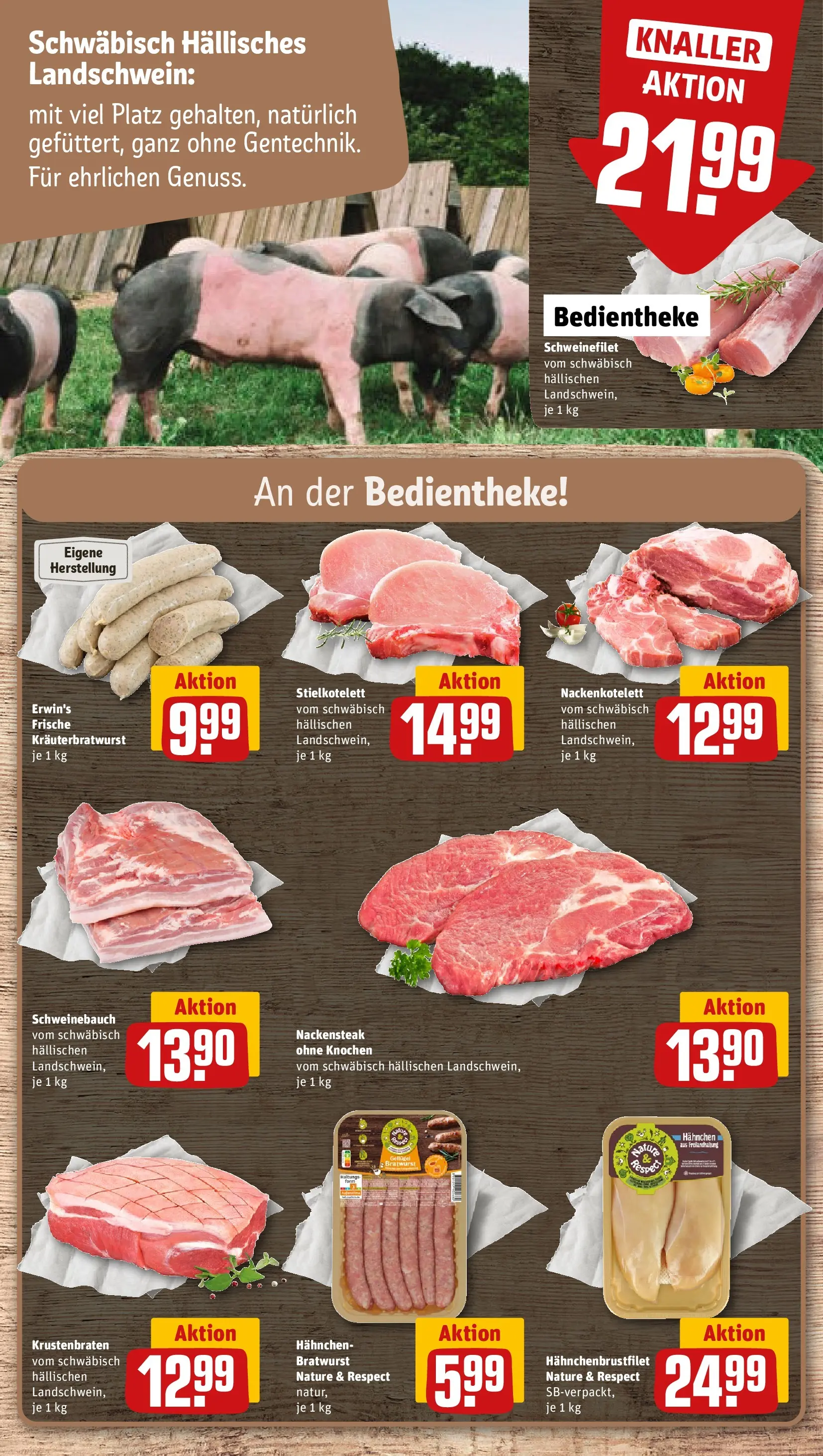 REWE Prospekt ab 14.06.2026 zum Blättern » Angebote | Seite: 12 | Produkte: Hahnchen, Schweinebauch, Bratwurst, Schweinefilet