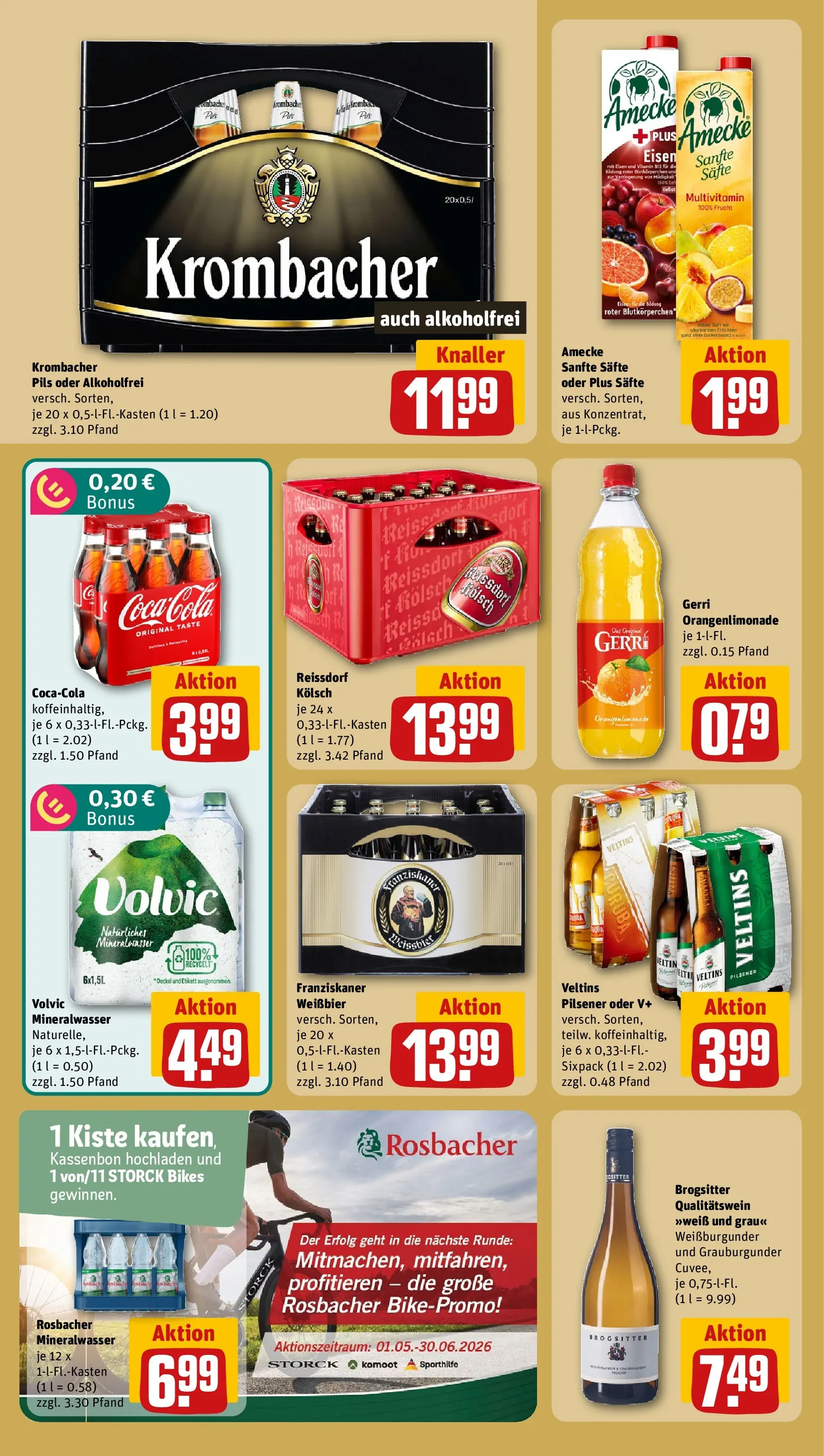 REWE Prospekt ab 14.06.2026 zum Blättern » Angebote | Seite: 20 | Produkte: Franziskaner, Cola, Pils, Volvic