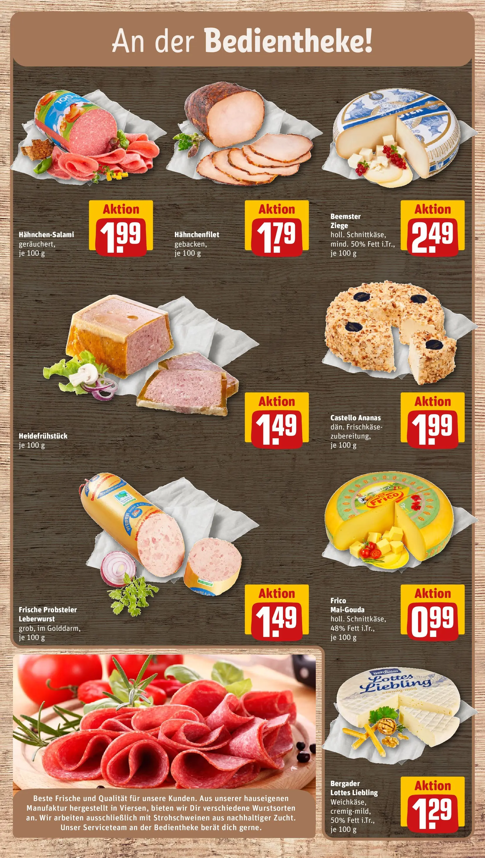 REWE Prospekt ab 14.06.2026 zum Blättern » Angebote | Seite: 13 | Produkte: Gouda, Ananas, Salami, Frischkase
