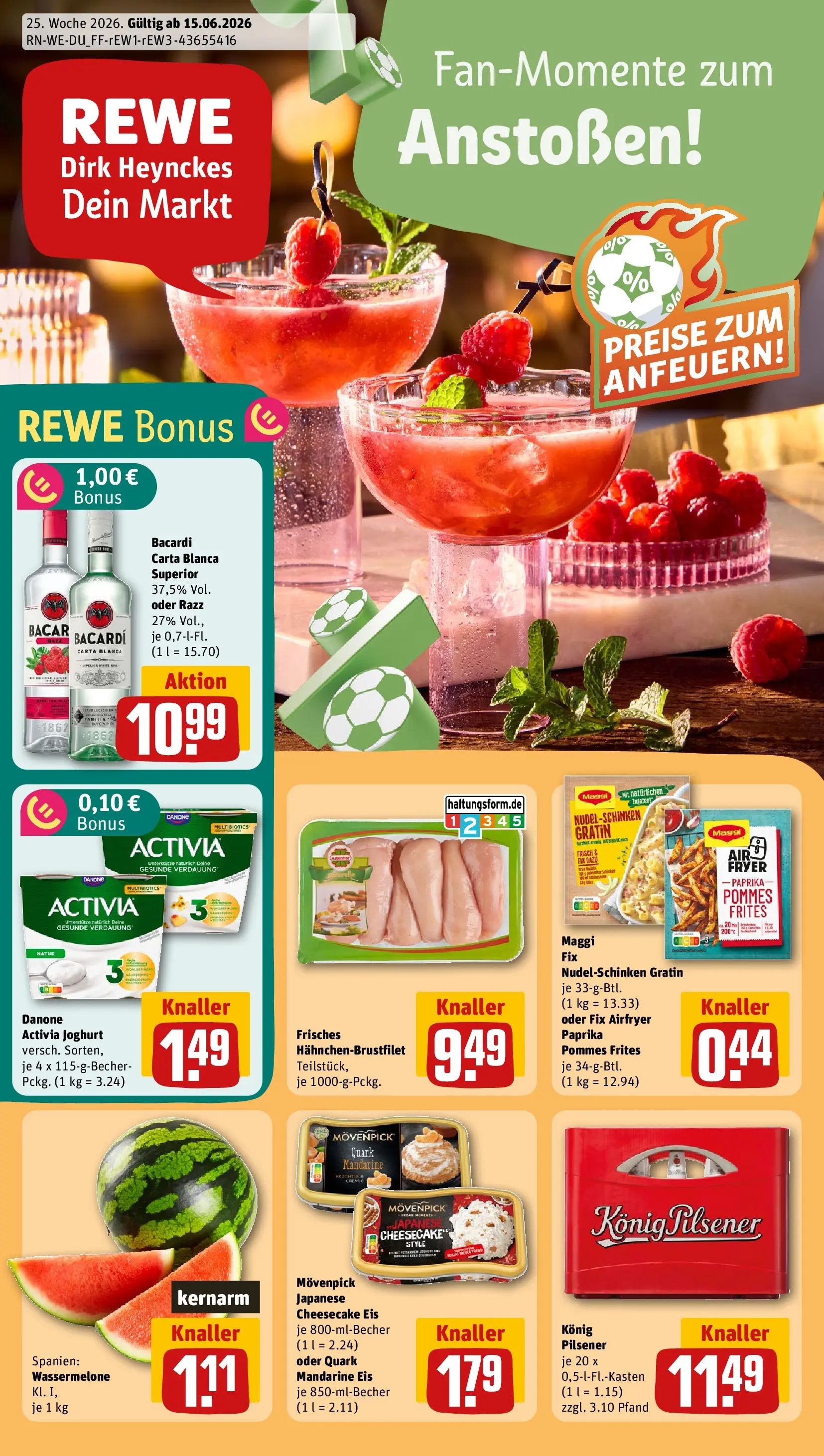REWE Prospekt ab 14.06.2026 zum Blättern » Angebote | Seite: 1 | Produkte: Quark, Pommes, Pommes frites, Paprika