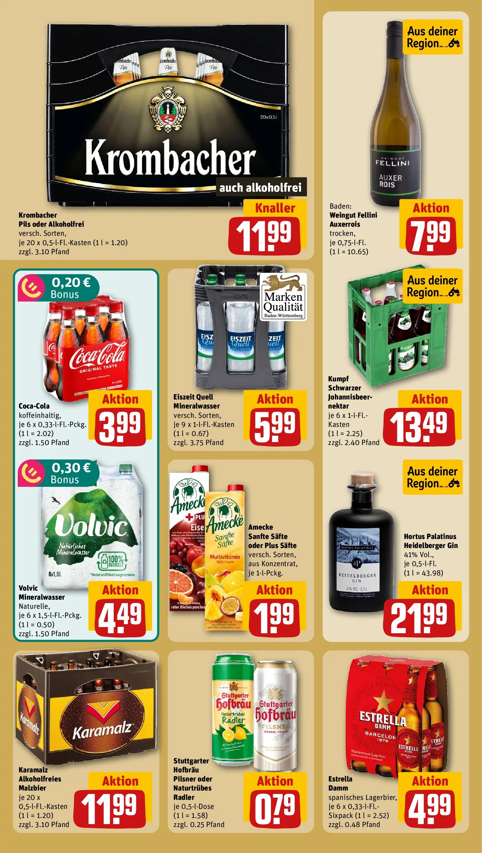 REWE Prospekt ab 14.06.2026 zum Blättern » Angebote | Seite: 20 | Produkte: Pils, Mineralwasser, Krombacher, Volvic