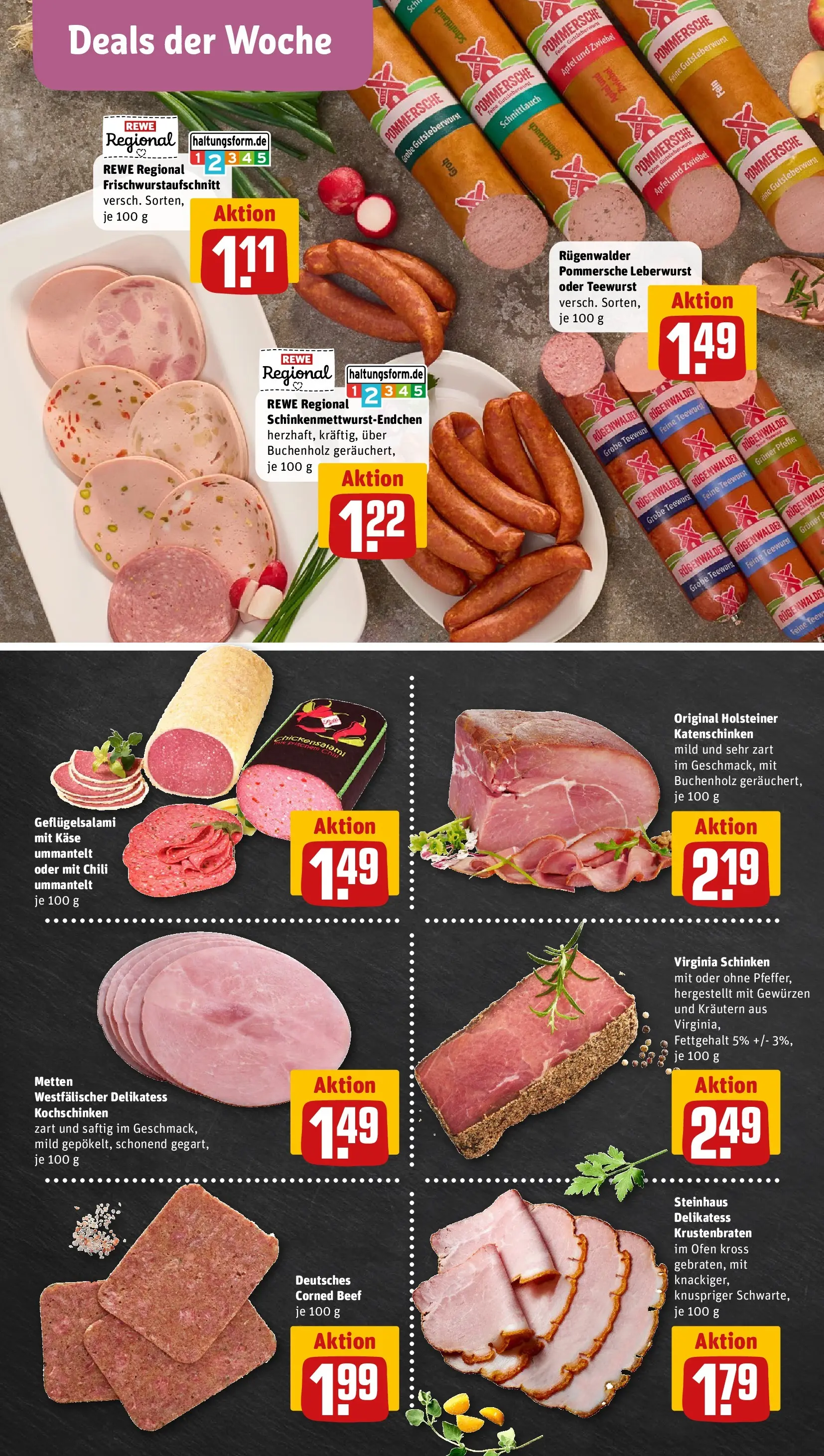 REWE Prospekt ab 14.06.2026 zum Blättern » Angebote | Seite: 8 | Produkte: Pfeffer, Chili, Salami, Schinken