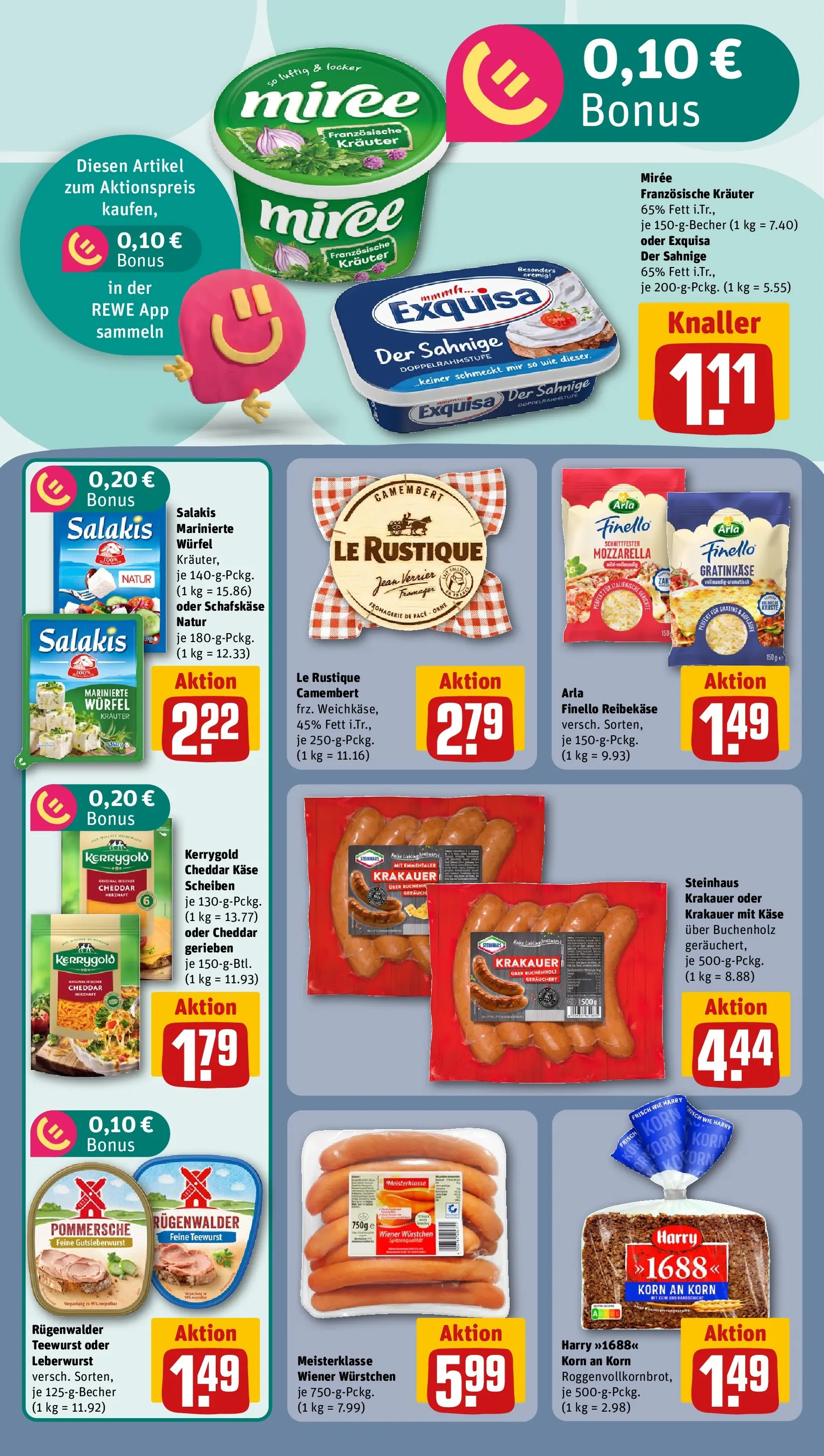 REWE Prospekt ab 14.06.2026 zum Blättern » Angebote | Seite: 10 | Produkte: Mozzarella, Exquisa, Reibekase, Frischkase
