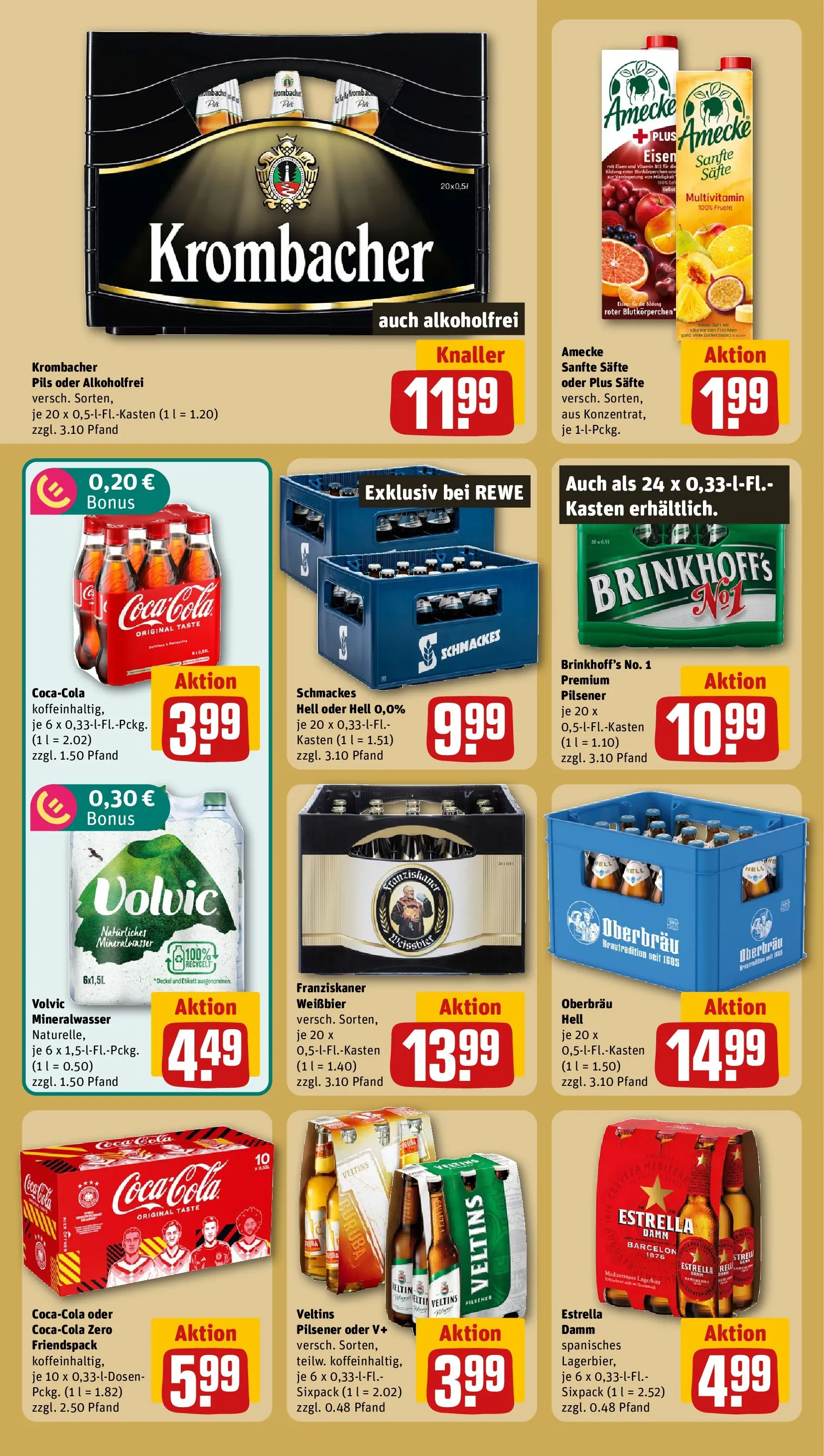 REWE Prospekt ab 14.06.2026 zum Blättern » Angebote | Seite: 20 | Produkte: Franziskaner, Weißbier, Volvic, Veltins
