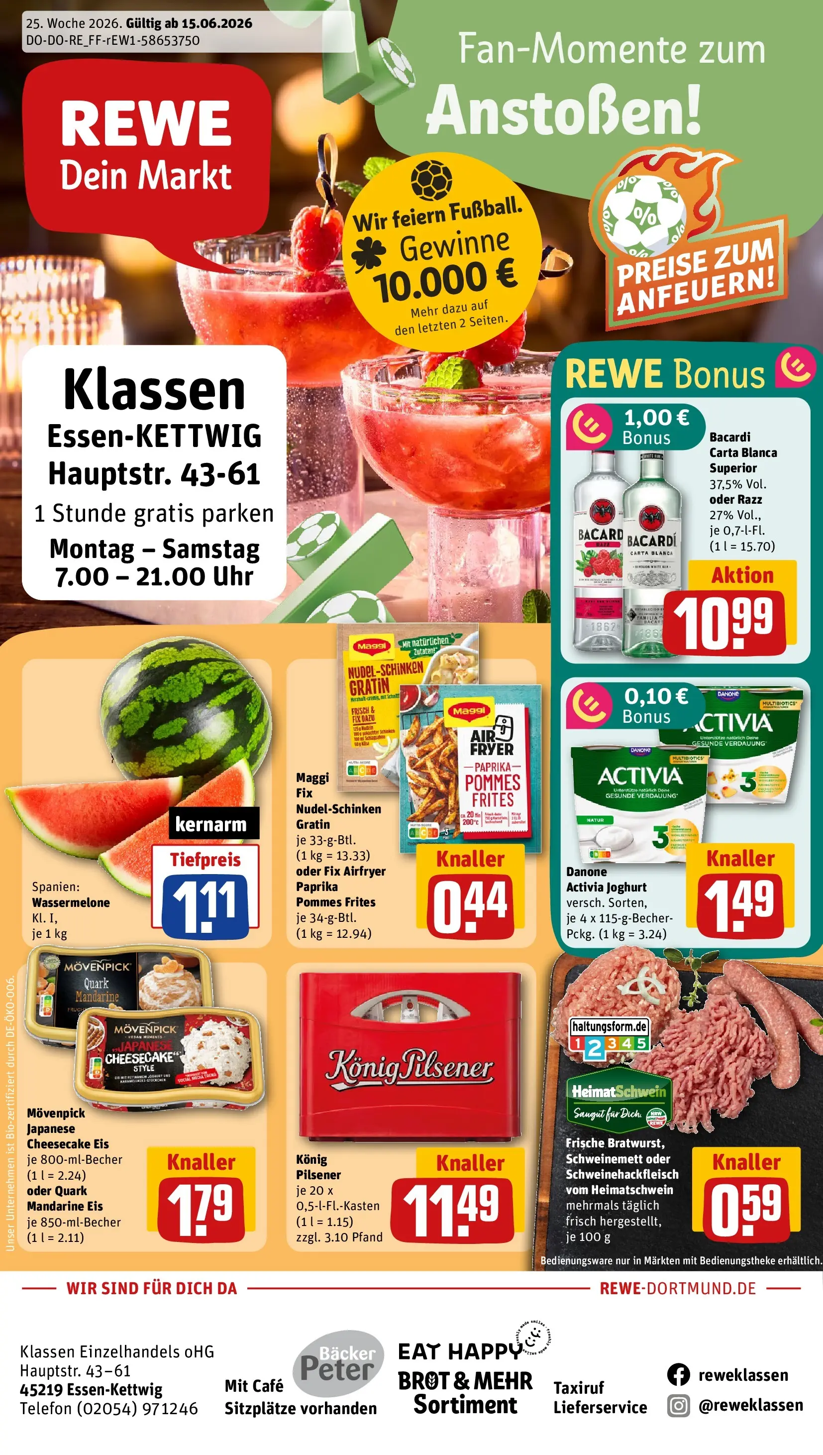 REWE Prospekt ab 14.06.2026 zum Blättern » Angebote | Seite: 1 | Produkte: Quark, Käse, Paprika, Telefon