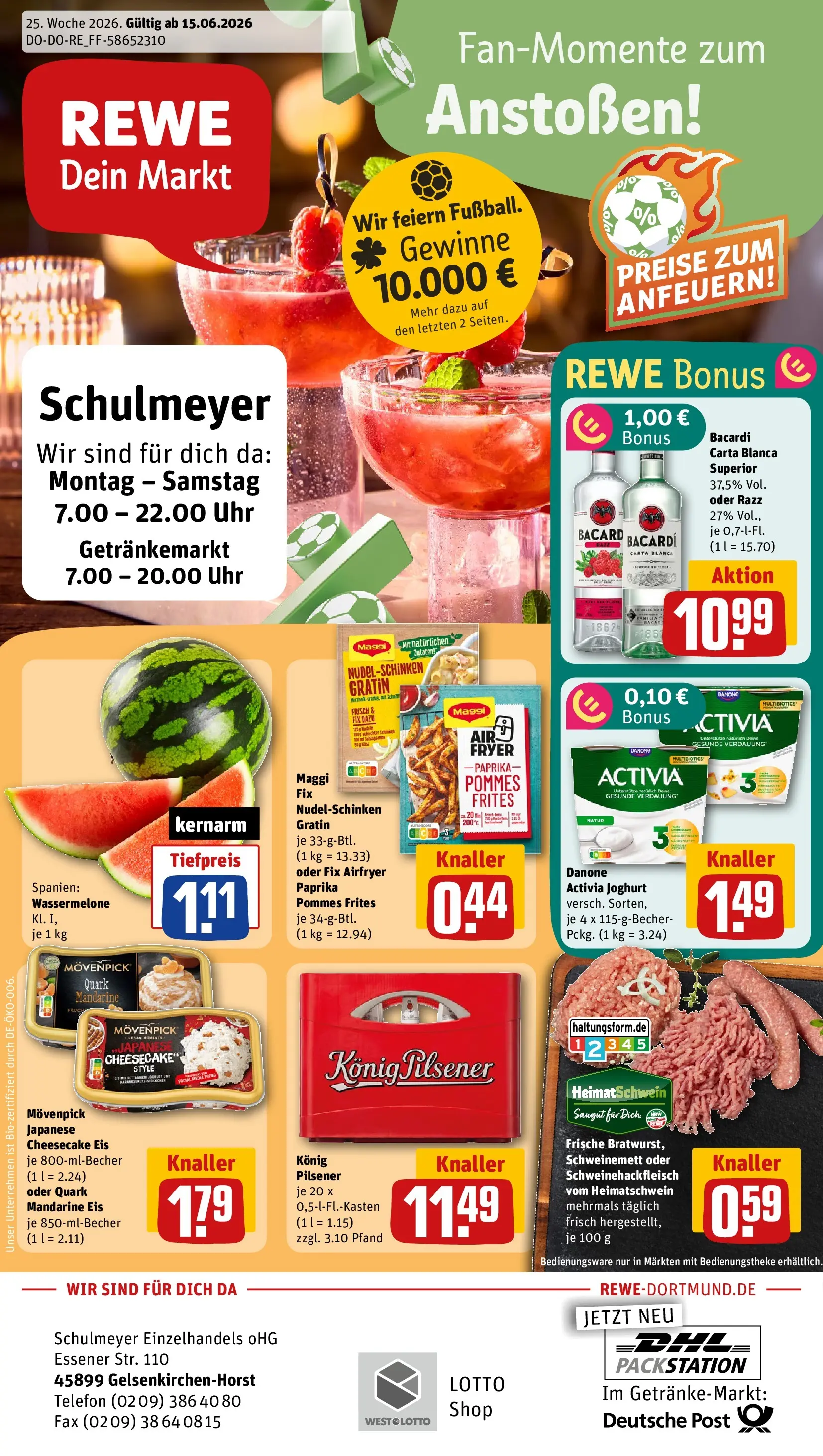 REWE Prospekt ab 14.06.2026 zum Blättern » Angebote | Seite: 1 | Produkte: Quark, Joghurt, Maggi fix, Eis