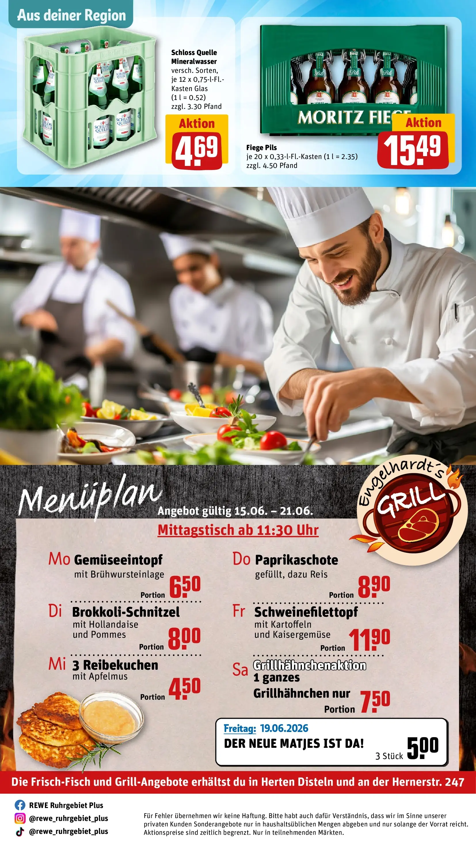 REWE Prospekt ab 14.06.2026 zum Blättern » Angebote | Seite: 29 | Produkte: Pils, Pommes, Schnitzel, Kartoffeln