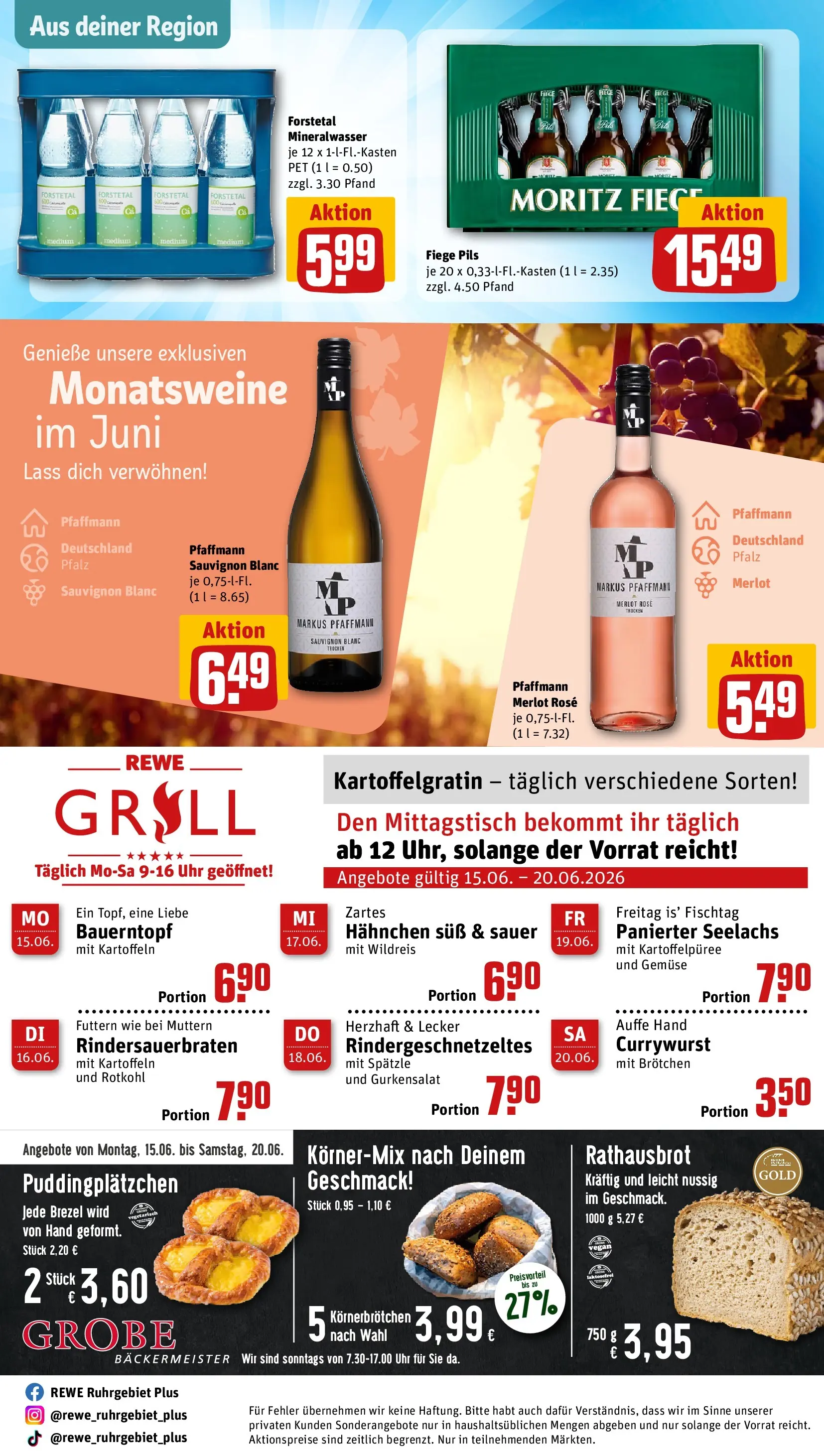 REWE Prospekt ab 14.06.2026 zum Blättern » Angebote | Seite: 29 | Produkte: Grill, Merlot, Pils, Uhr
