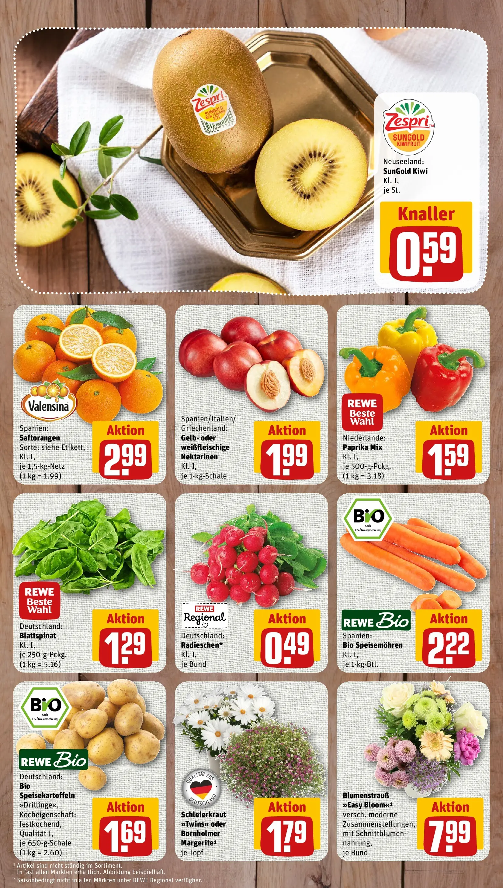 REWE Prospekt ab 14.06.2026 zum Blättern » Angebote | Seite: 3 | Produkte: Nektarinen, Valensina, Paprika, Kiwi