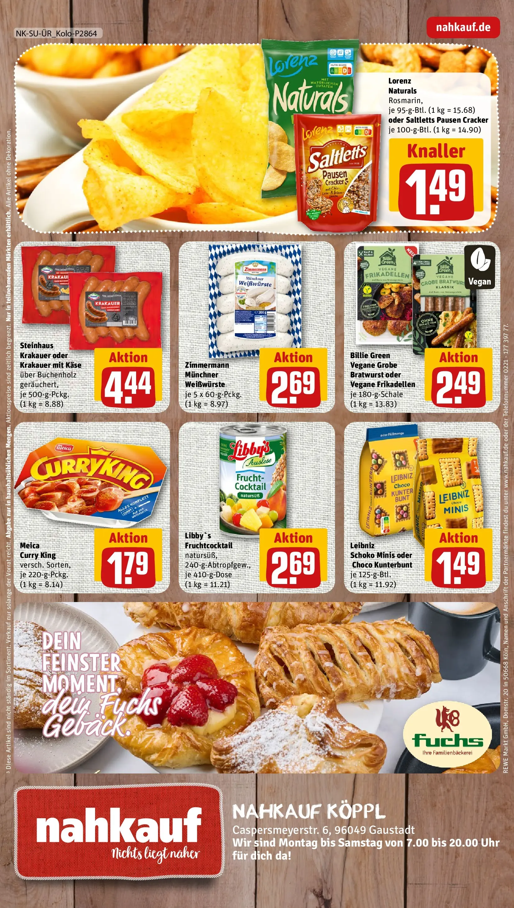 REWE Prospekt ab 14.06.2026 zum Blättern » Angebote | Seite: 8 | Produkte: Käse, Bratwurst, Meica, Uhr