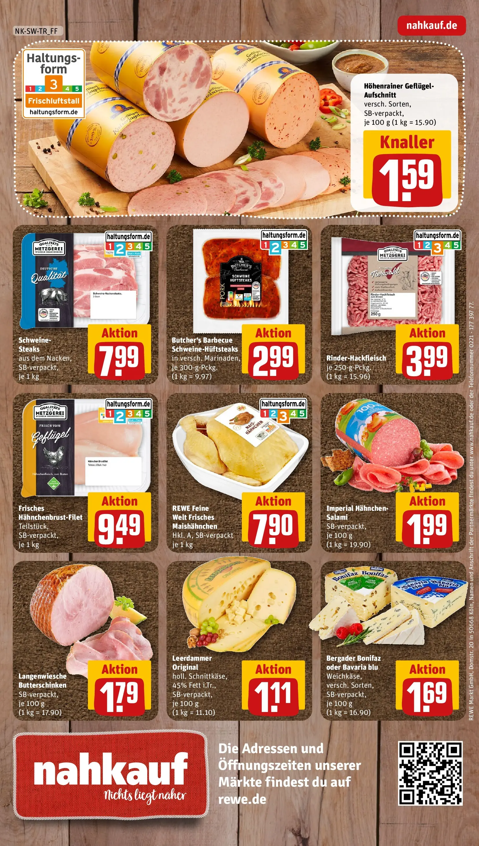 REWE Prospekt ab 14.06.2026 zum Blättern » Angebote | Seite: 8 | Produkte: Hahnchen, Butter, Leerdammer, Salami