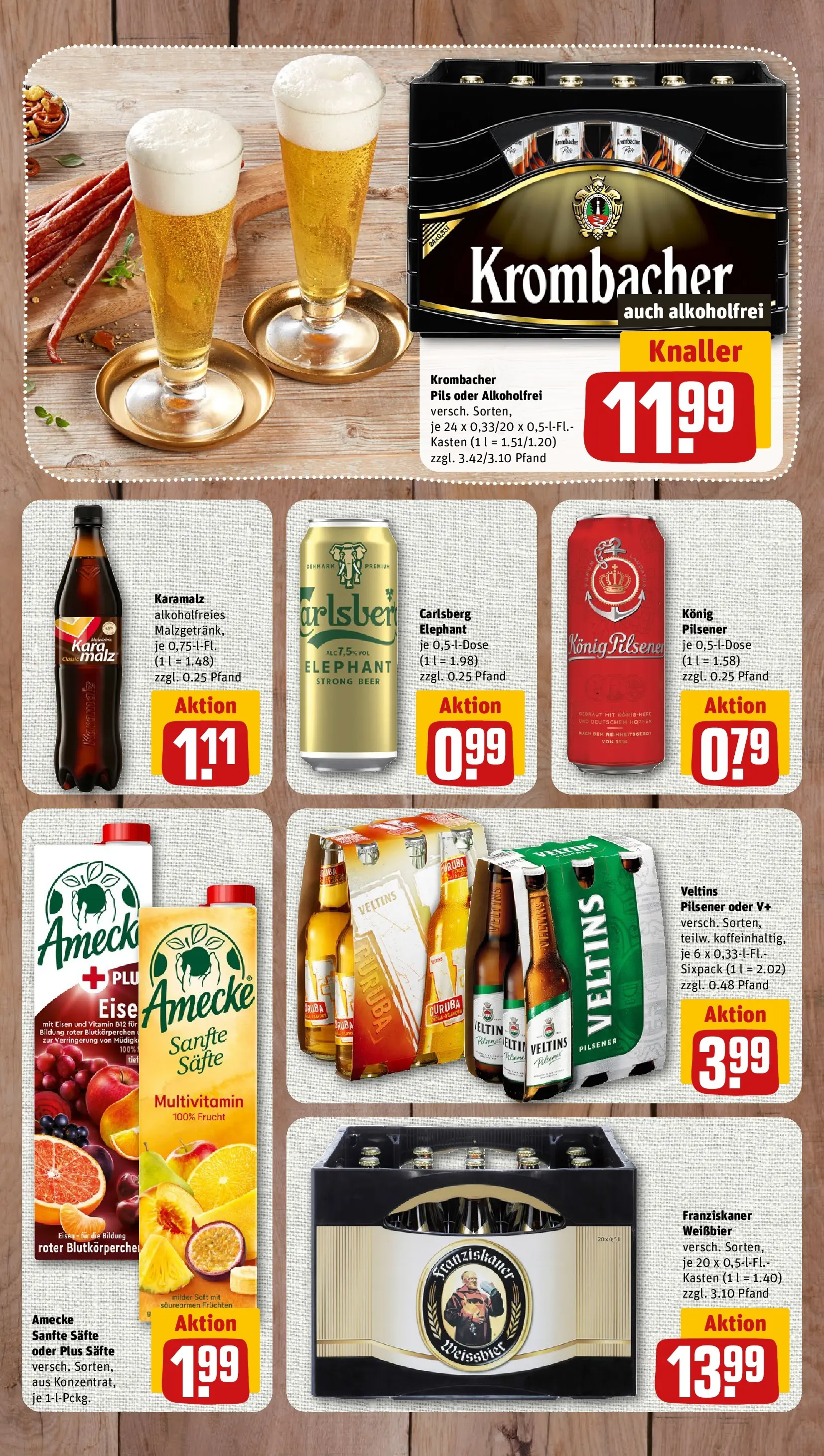 REWE Prospekt ab 14.06.2026 zum Blättern » Angebote | Seite: 11 | Produkte: Franziskaner, Pils, Krombacher, Veltins