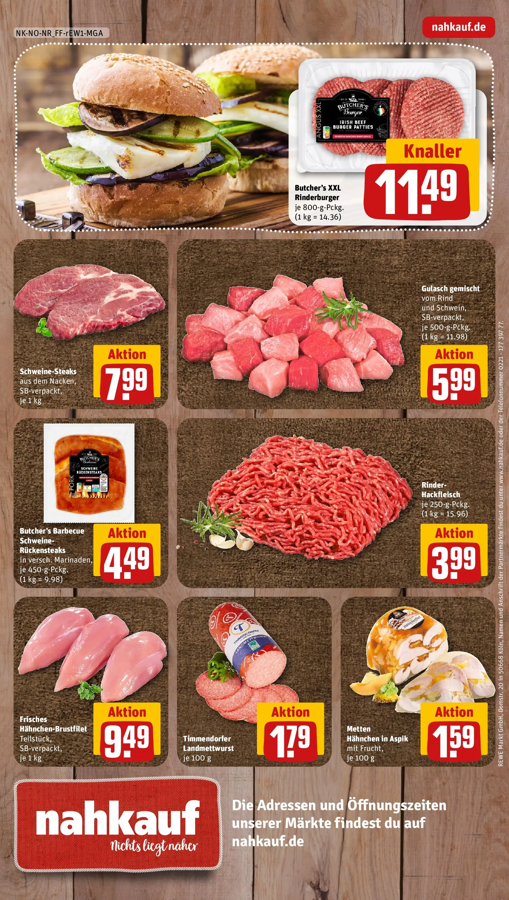 REWE Prospekt ab 14.06.2026 zum Blättern » Angebote | Seite: 12 | Produkte: Hahnchen, Burger, Gulasch, Hackfleisch