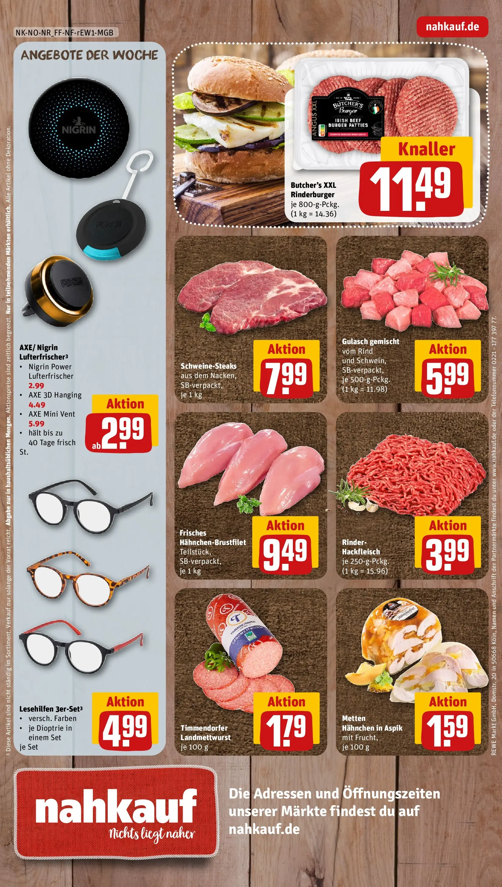 REWE Prospekt ab 14.06.2026 zum Blättern » Angebote | Seite: 12 | Produkte: Hahnchen, Burger, Axe, Hackfleisch