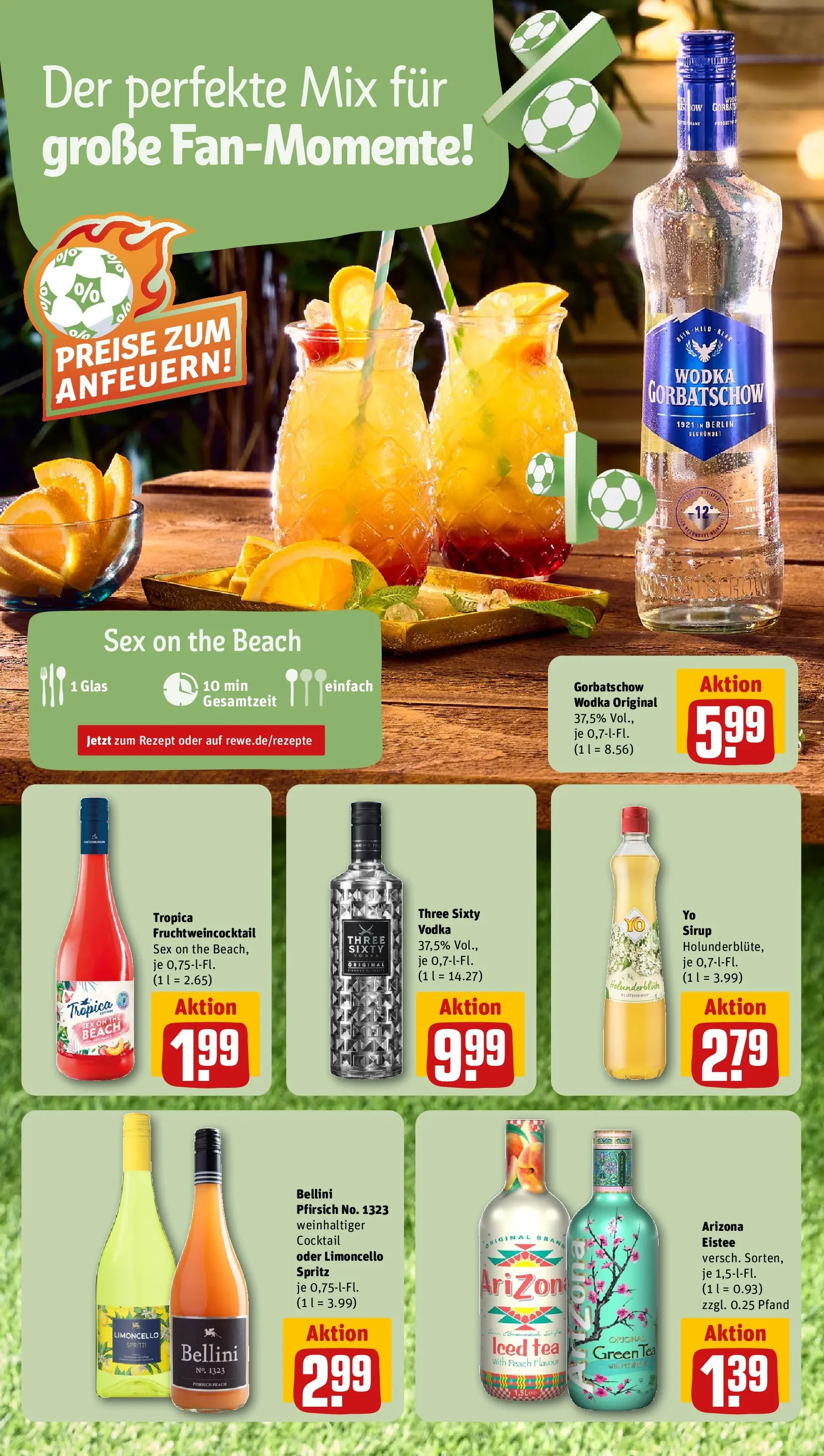 REWE Prospekt ab 14.06.2026 zum Blättern » Angebote | Seite: 6 | Produkte: Sirup, Pfirsich, Vodka, Wodka