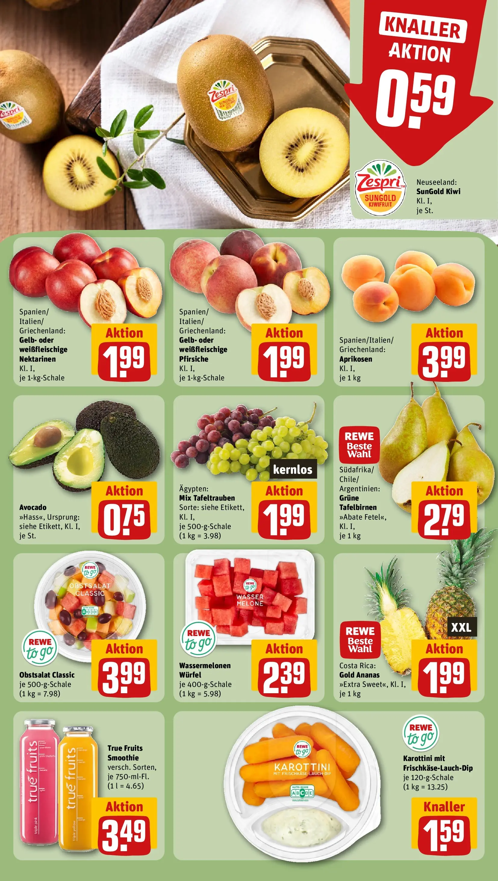 REWE Prospekt ab 14.06.2026 zum Blättern » Angebote | Seite: 10 | Produkte: Ananas, Wasser, Melone, Kiwi