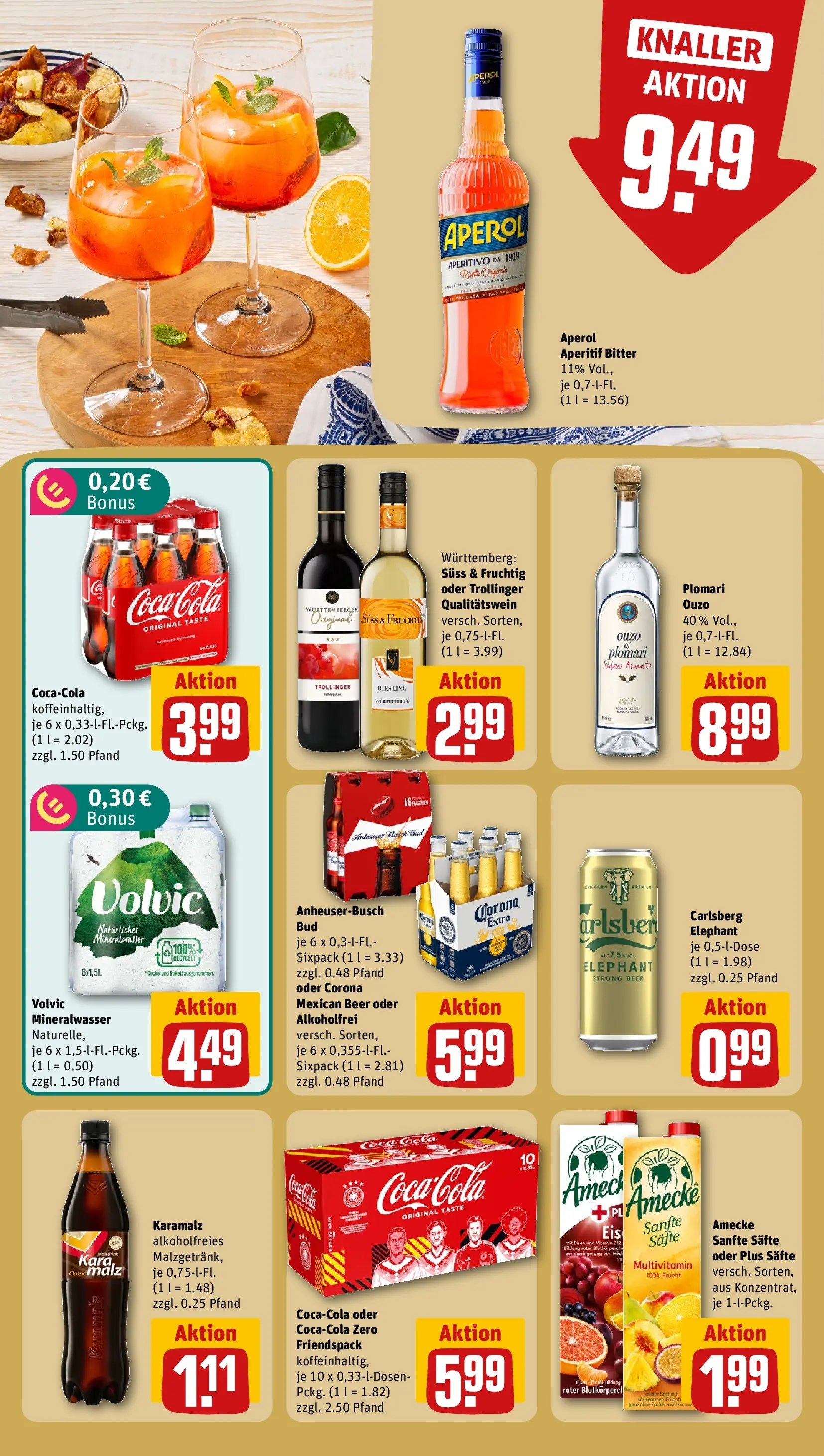 REWE Prospekt ab 14.06.2026 zum Blättern » Angebote | Seite: 15 | Produkte: Coca cola, Bad, Aperol, Volvic