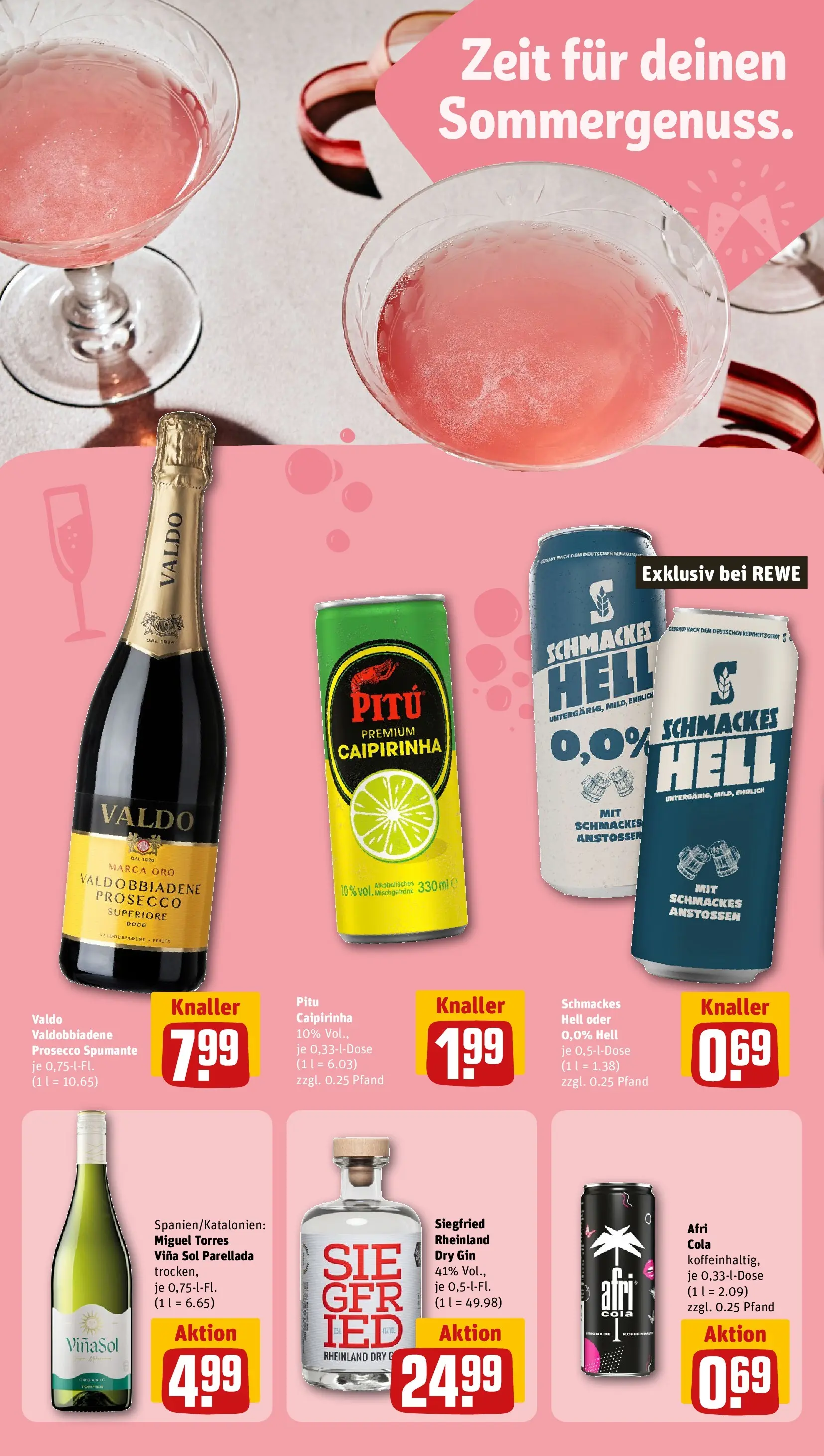 REWE Prospekt ab 14.06.2026 zum Blättern » Angebote | Seite: 19 | Produkte: Cola, Prosecco, Gin