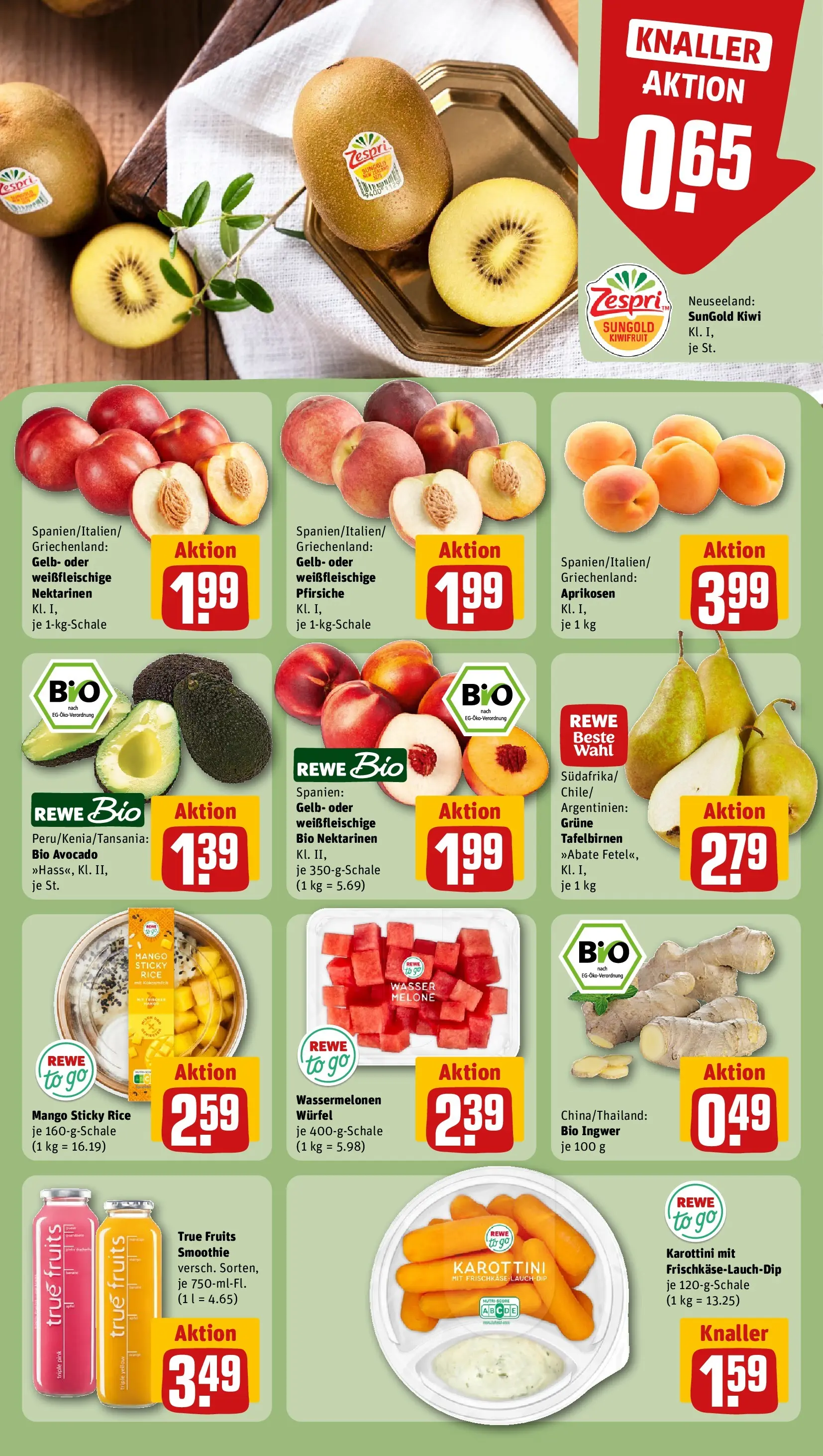 REWE Prospekt ab 14.06.2026 zum Blättern » Angebote | Seite: 10 | Produkte: Avocado, Wasser, Mango, Kiwi