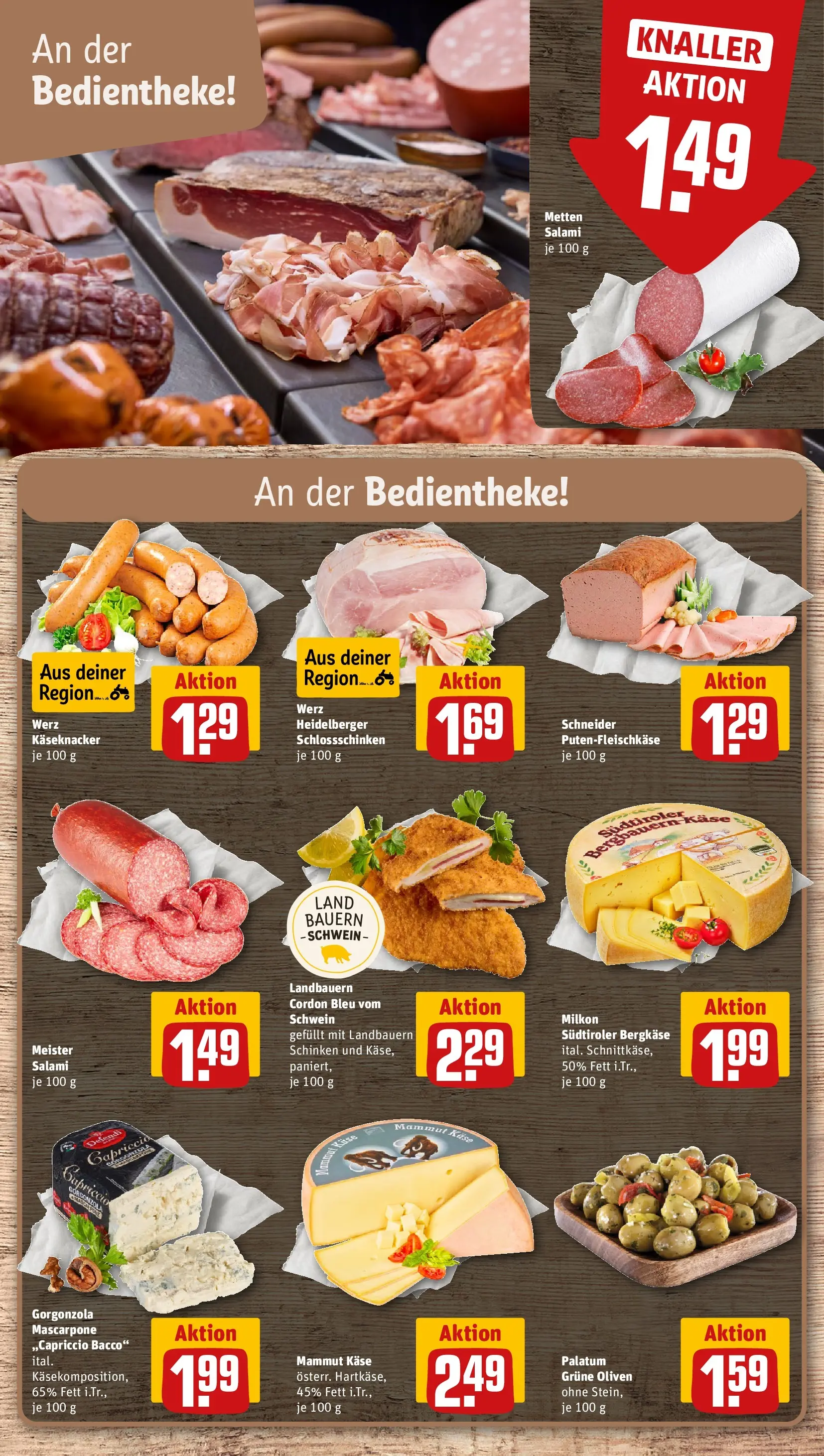 REWE Prospekt ab 14.06.2026 zum Blättern » Angebote | Seite: 14 | Produkte: Käse, Mascarpone, Salami, Schinken