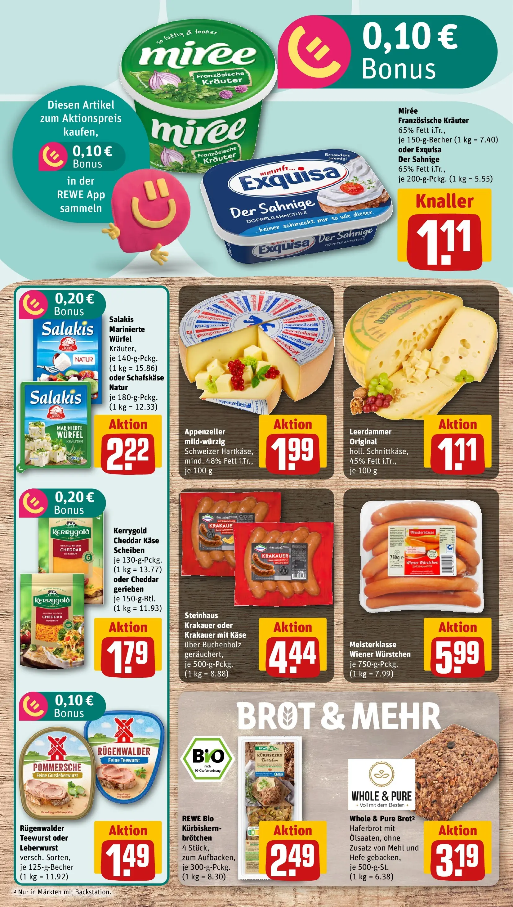 REWE Prospekt ab 14.06.2026 zum Blättern » Angebote | Seite: 13 | Produkte: Leerdammer, Exquisa, Salakis, Schafskase
