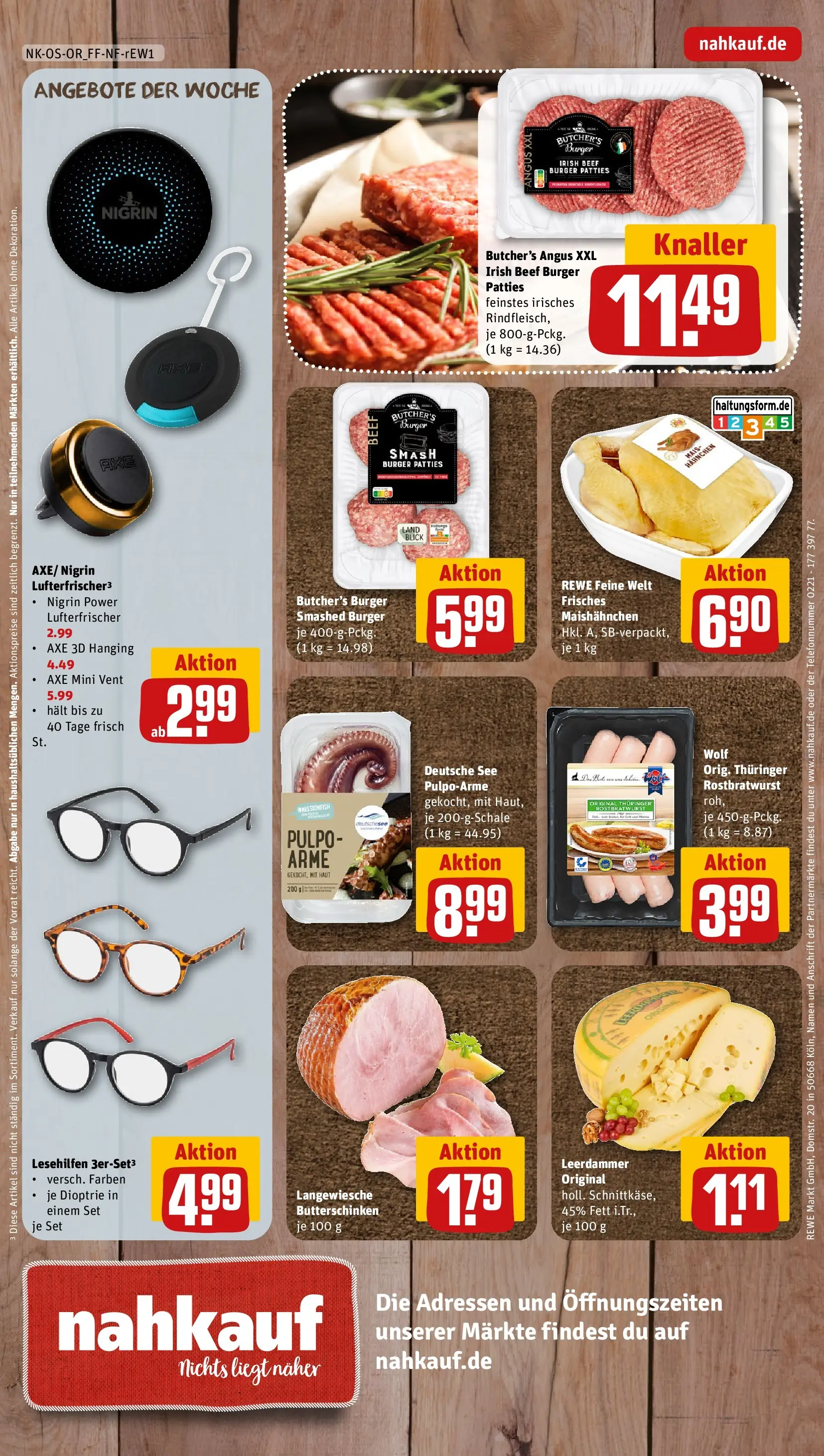 REWE Prospekt ab 14.06.2026 zum Blättern » Angebote | Seite: 12 | Produkte: Hahnchen, Burger, Leerdammer, Axe