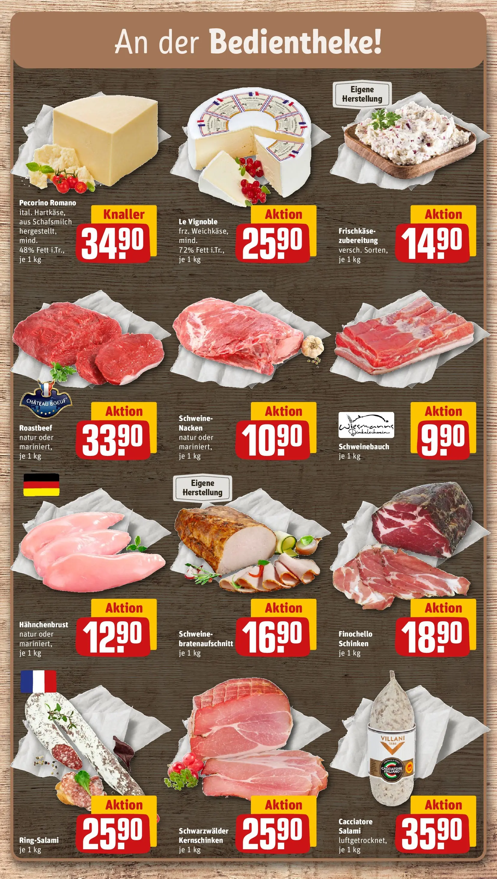 REWE Prospekt ab 14.06.2026 zum Blättern » Angebote | Seite: 12 | Produkte: Schweinebauch, Schinken, Frischkase, Hahnchenbrust
