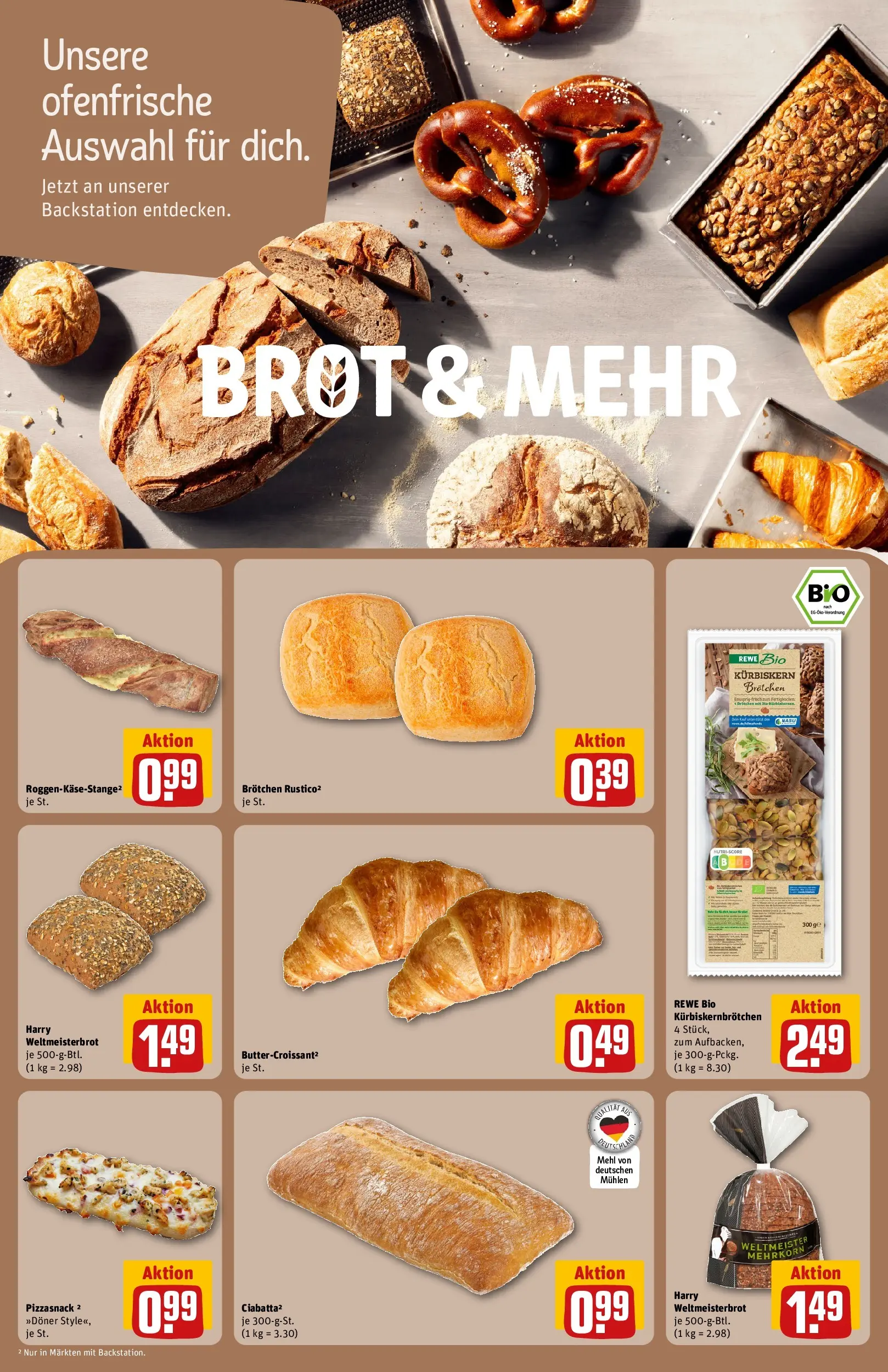 REWE Prospekt ab 14.06.2026 zum Blättern » Angebote | Seite: 14 | Produkte: Ofenfrische, Croissant, Brot, Pizza