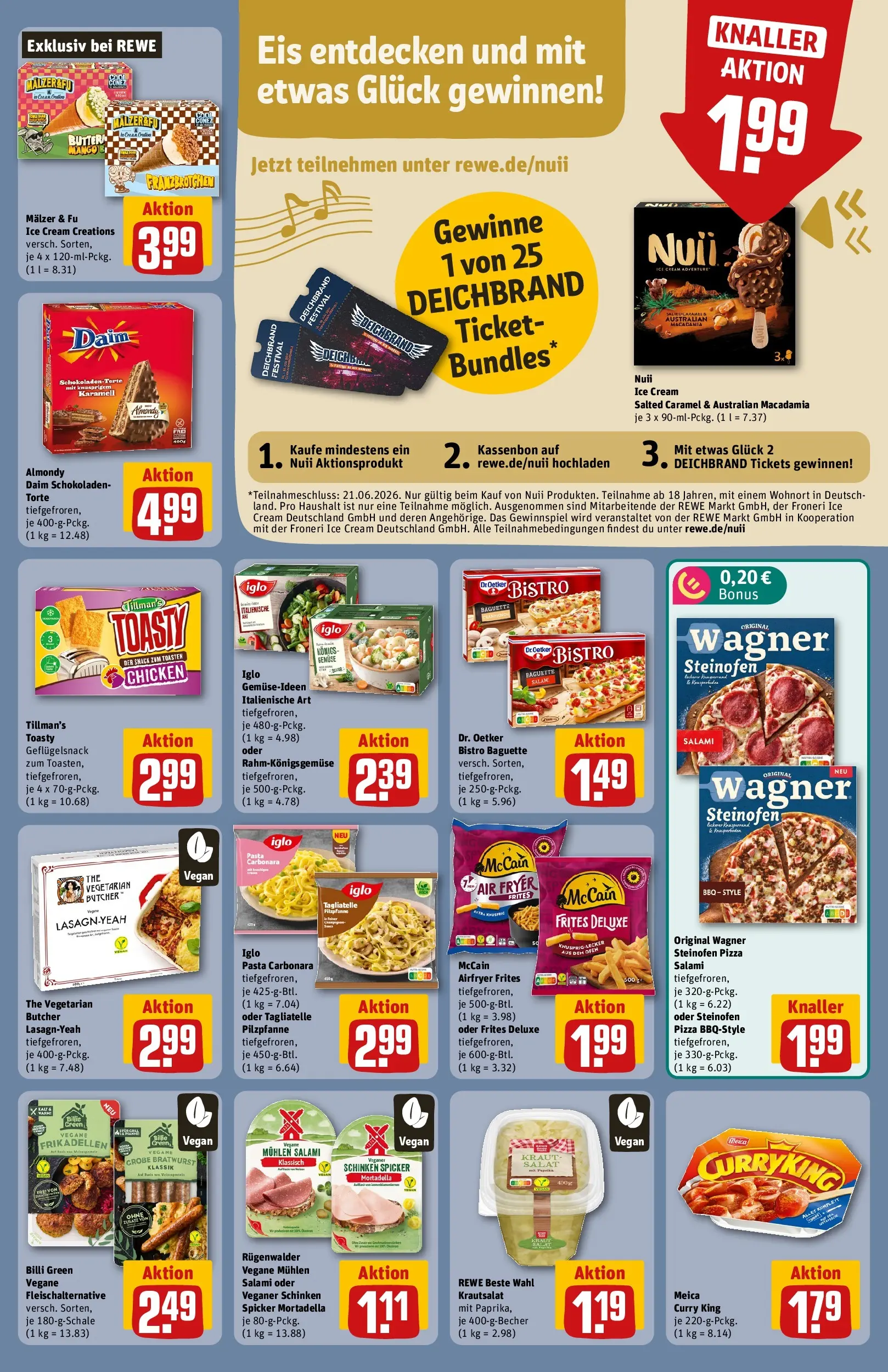 REWE Prospekt ab 14.06.2026 zum Blättern » Angebote | Seite: 17 | Produkte: Ofen, Bratwurst, McCain, Eis