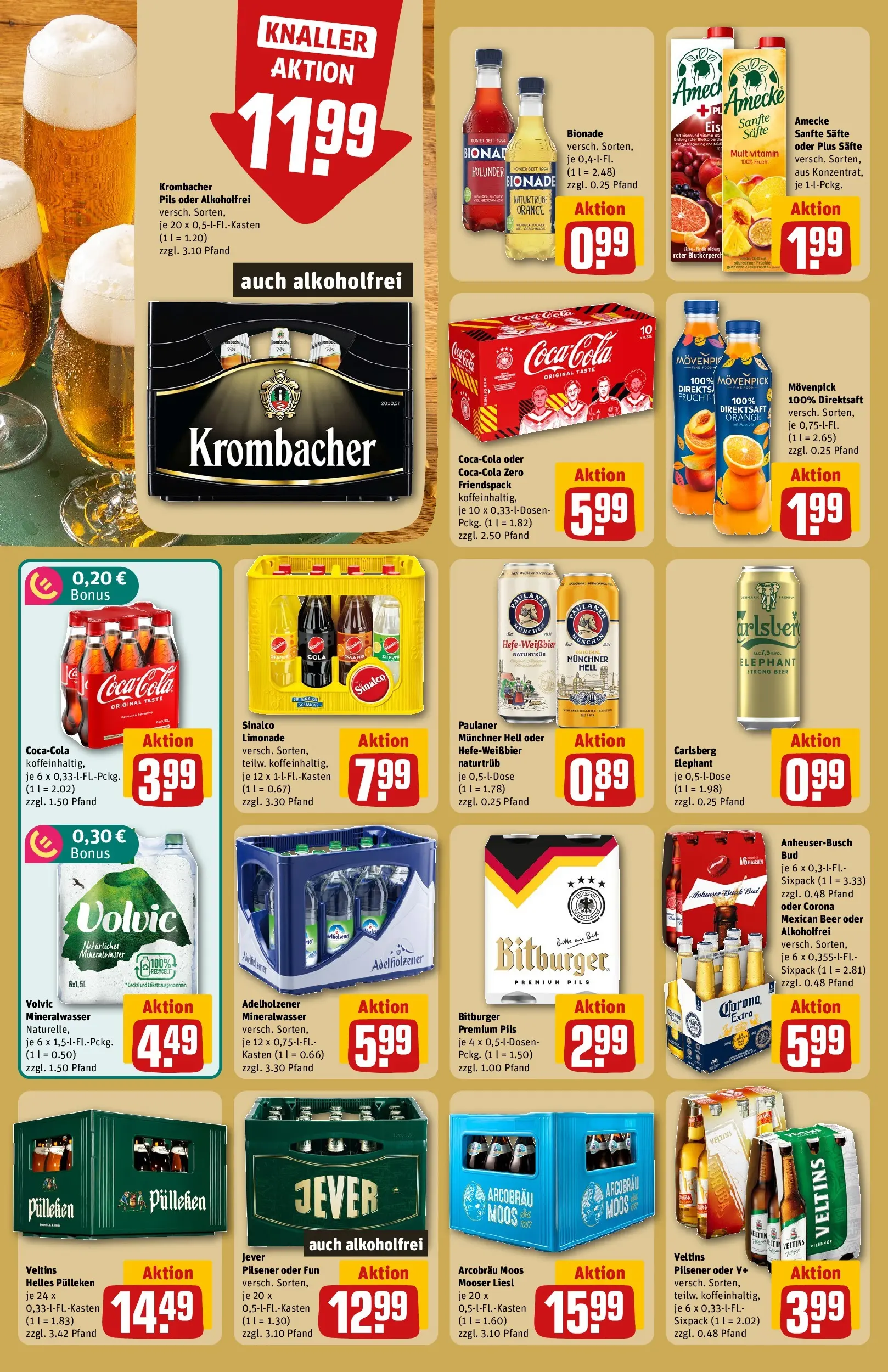REWE Prospekt ab 14.06.2026 zum Blättern » Angebote | Seite: 18 | Produkte: Carlsberg, Pils, Bionade, Paulaner