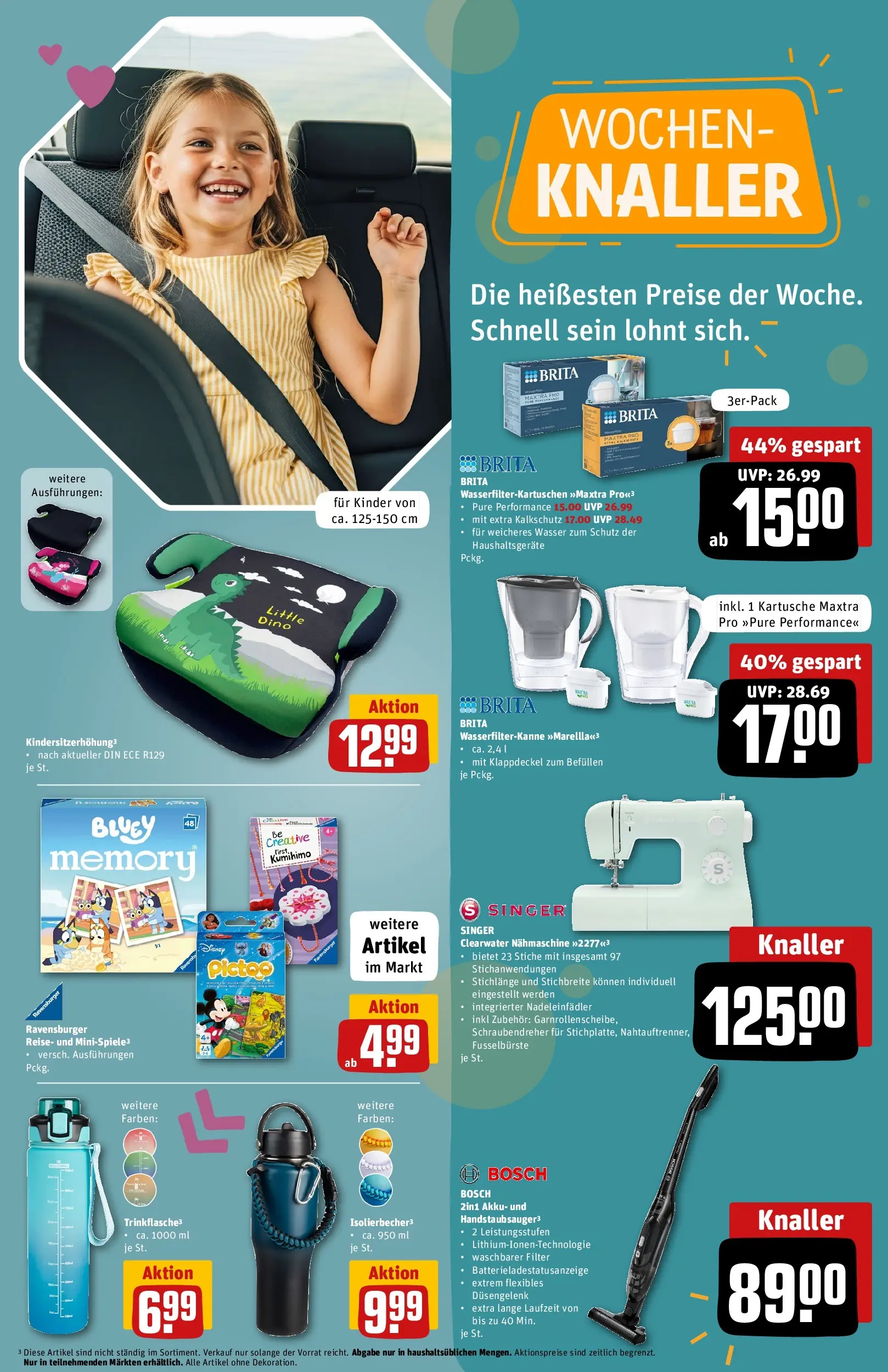 REWE Prospekt ab 14.06.2026 zum Blättern » Angebote | Seite: 31 | Produkte: Bosch, Nähmaschine, Wasser