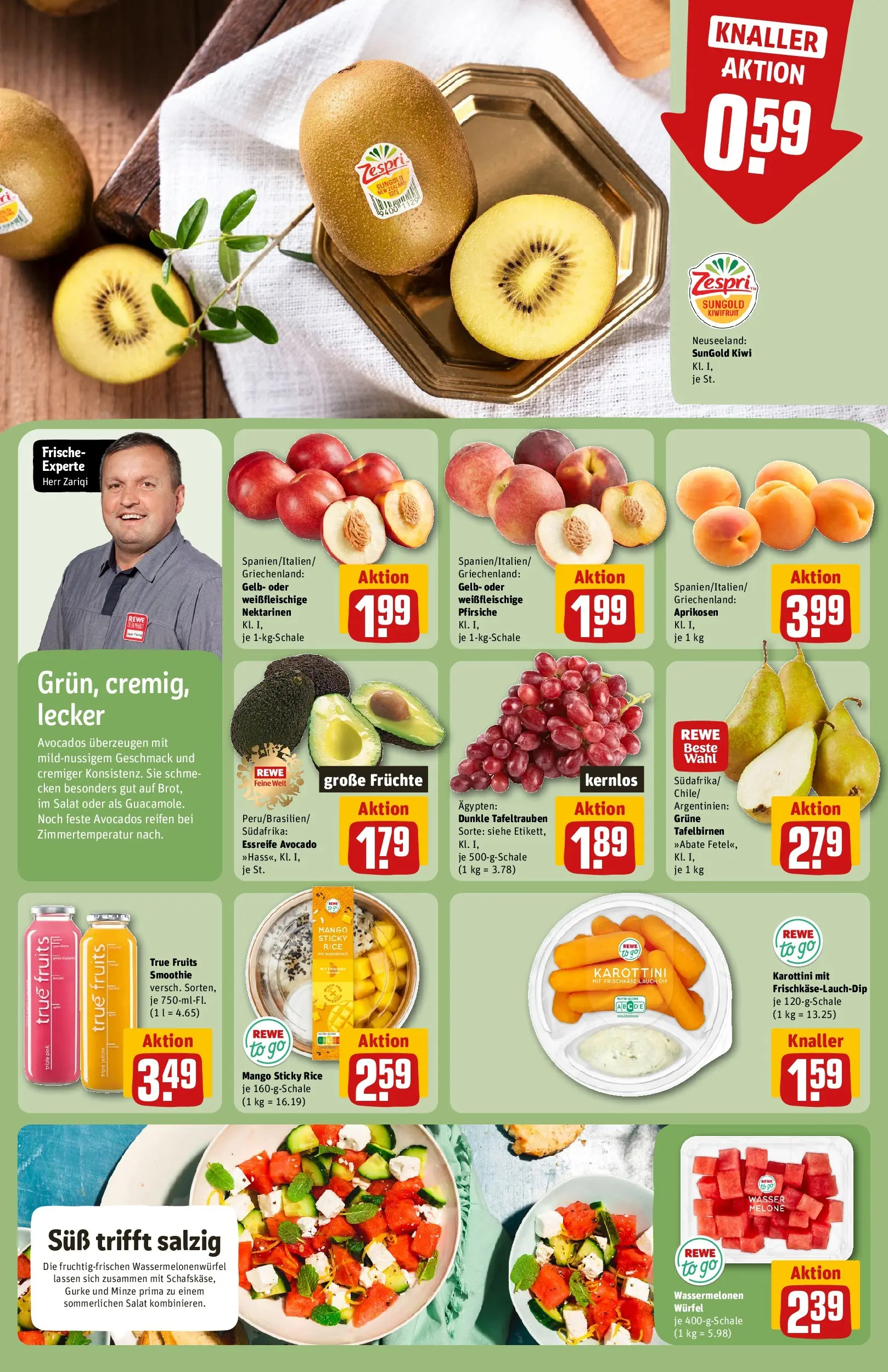 REWE Prospekt ab 14.06.2026 zum Blättern » Angebote | Seite: 8 | Produkte: Avocado, Wasser, Mango, Frischkase