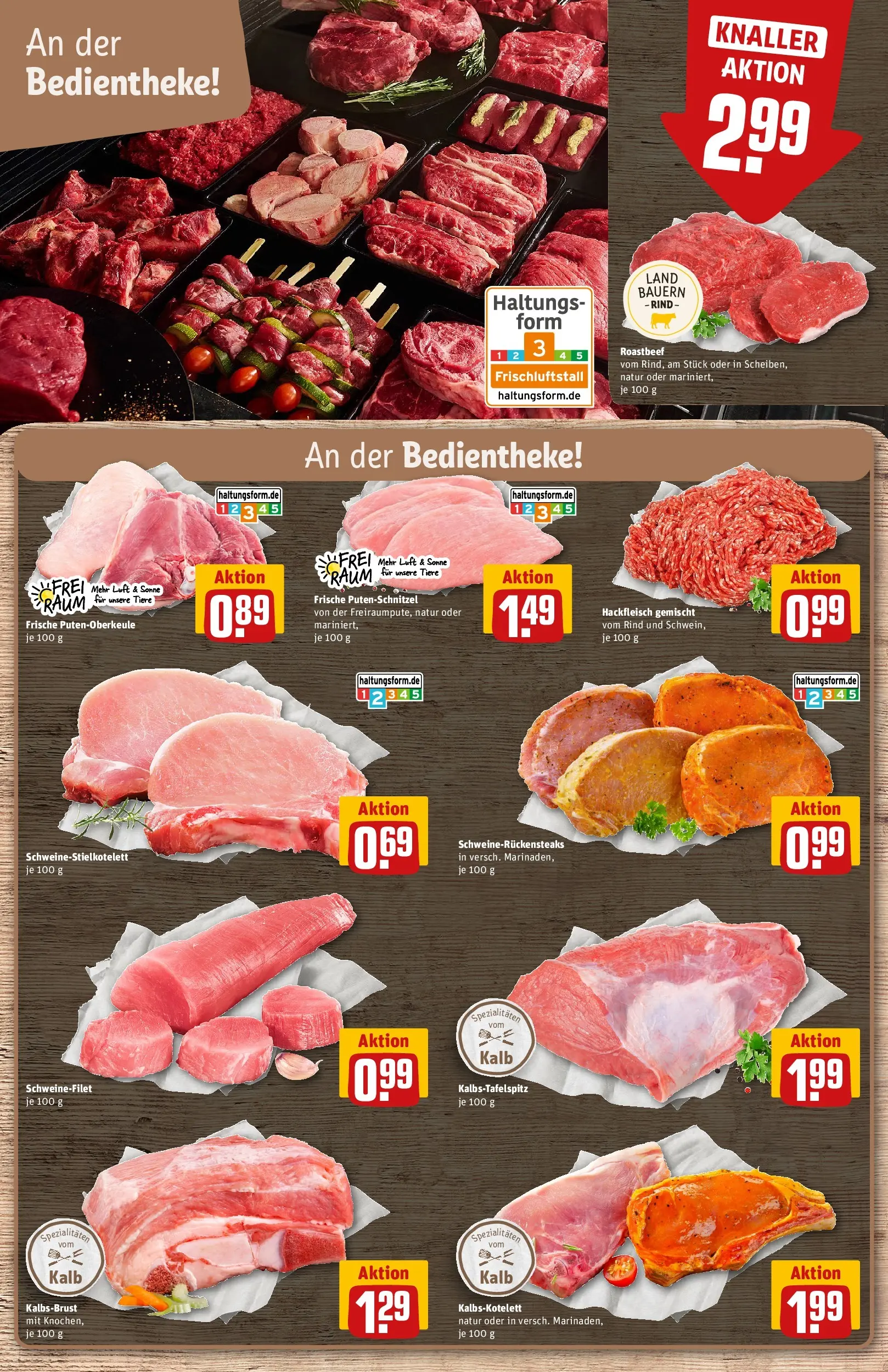 REWE Prospekt ab 14.06.2026 zum Blättern » Angebote | Seite: 10 | Produkte: Schnitzel, Roastbeef, Schweinefilet, Hackfleisch