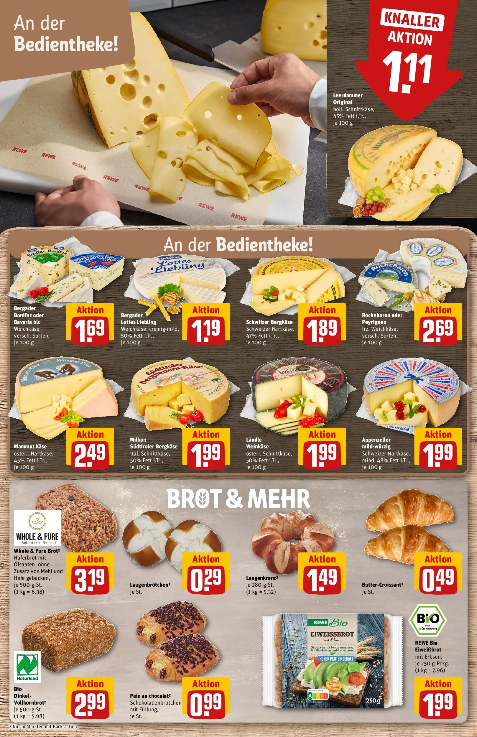REWE Prospekt ab 14.06.2026 zum Blättern » Angebote | Seite: 13 | Produkte: Leerdammer, Croissant, Brot, Erbsen