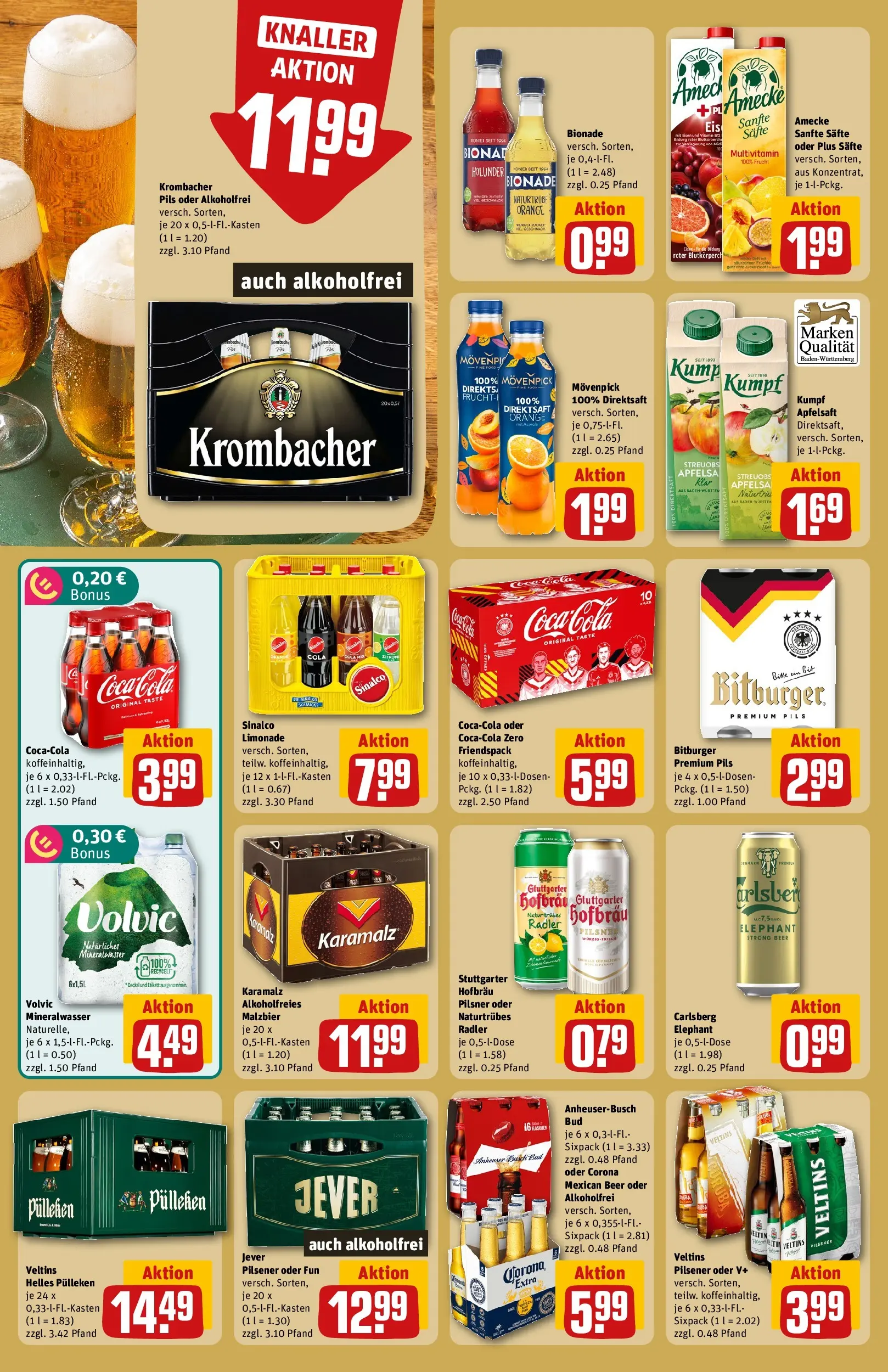 REWE Prospekt ab 14.06.2026 zum Blättern » Angebote | Seite: 18 | Produkte: Carlsberg, Bad, Pils, Krombacher