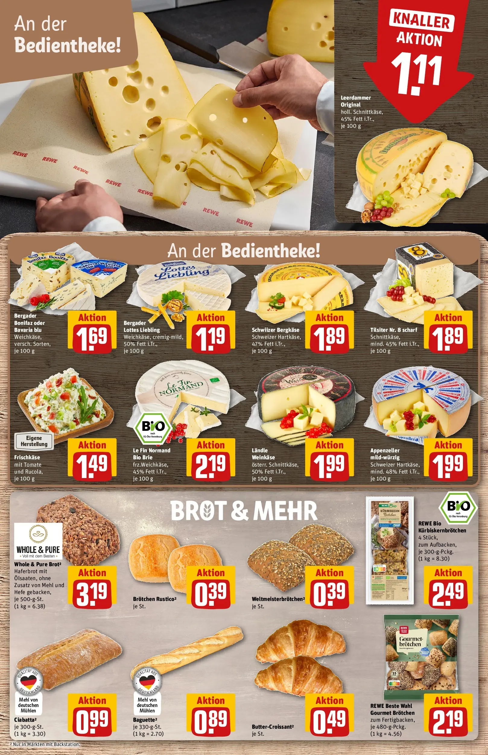 REWE Prospekt ab 14.06.2026 zum Blättern » Angebote | Seite: 13 | Produkte: Leerdammer, Croissant, Kürbis, Brot