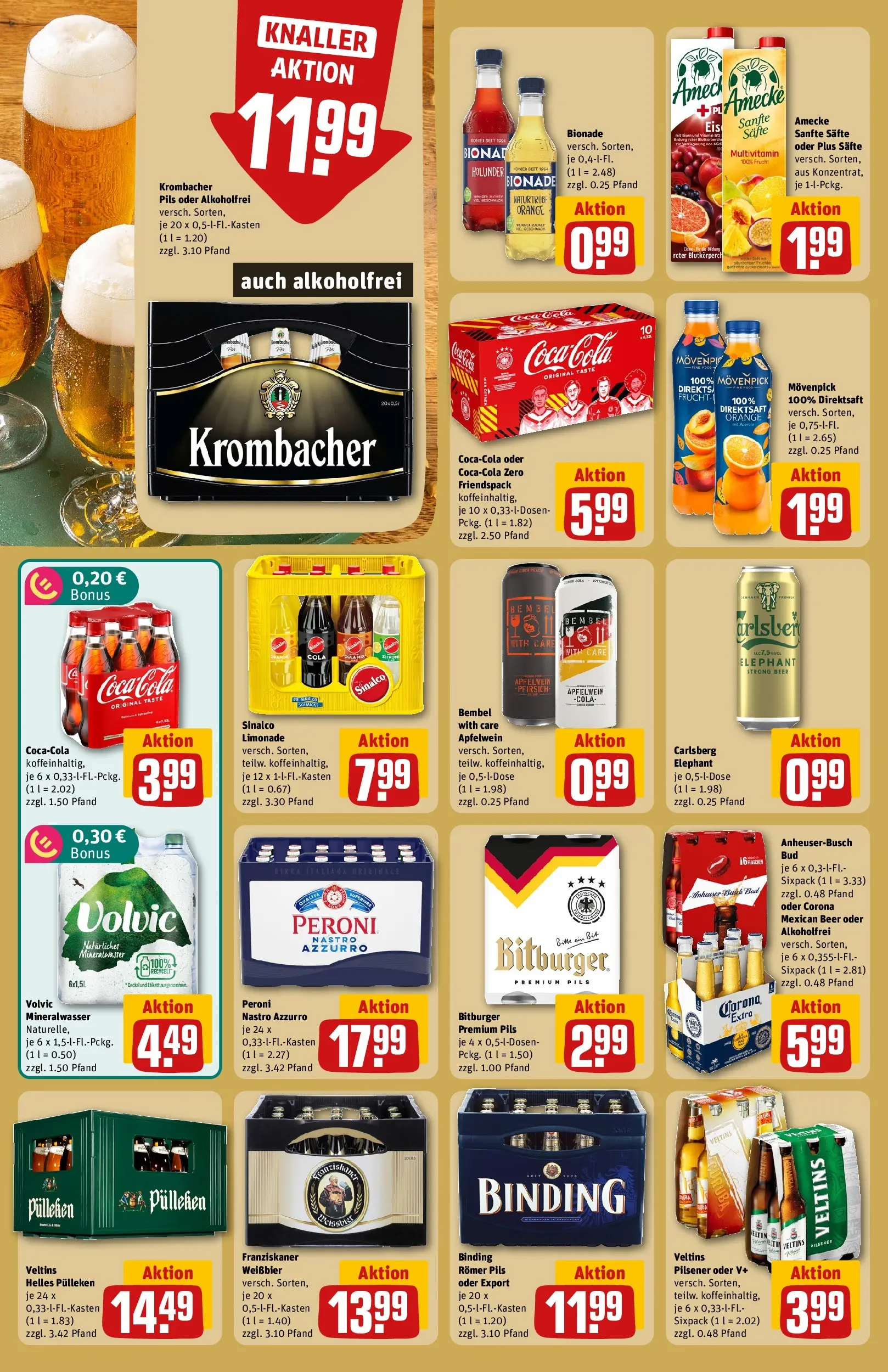 REWE Prospekt ab 14.06.2026 zum Blättern » Angebote | Seite: 18 | Produkte: Bitburger, Franziskaner, Weißbier, Bionade
