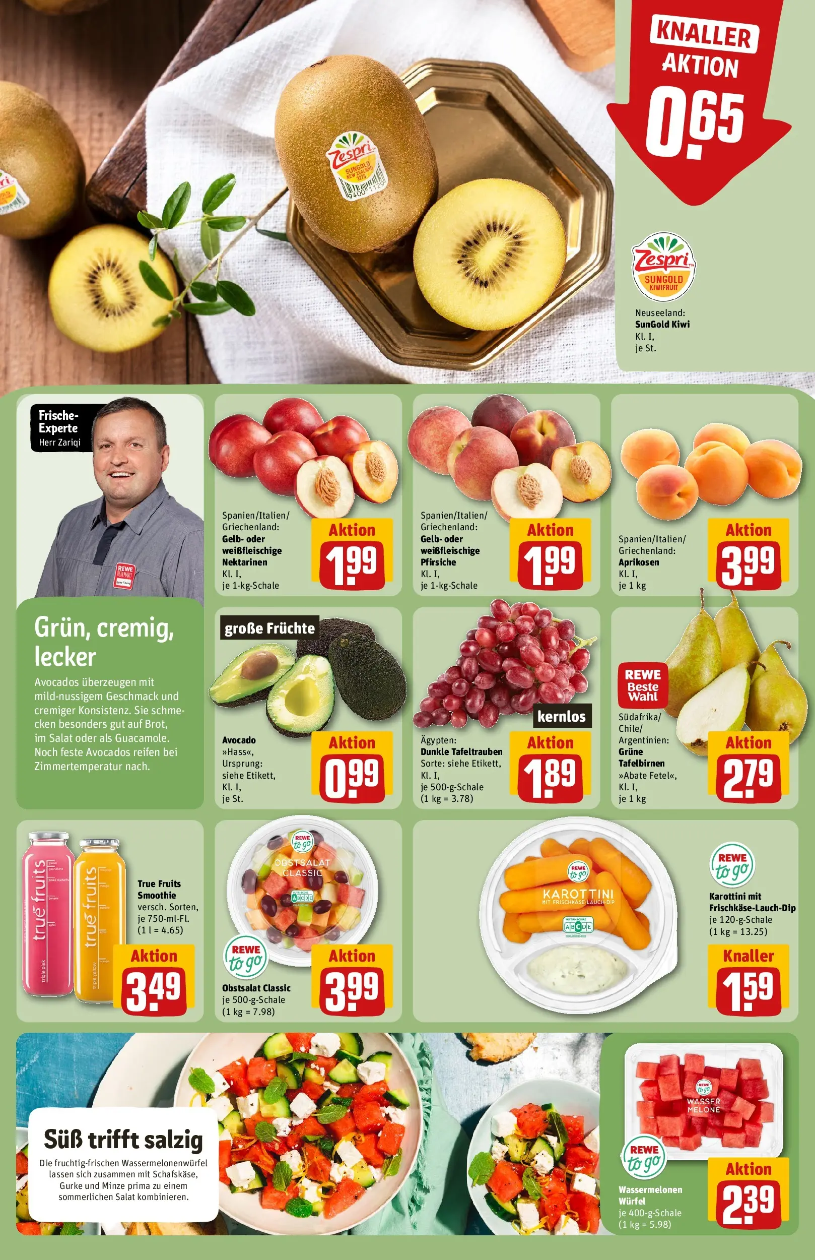 REWE Prospekt ab 14.06.2026 zum Blättern » Angebote | Seite: 8 | Produkte: Avocado, Kiwi, Salat, Frischkase