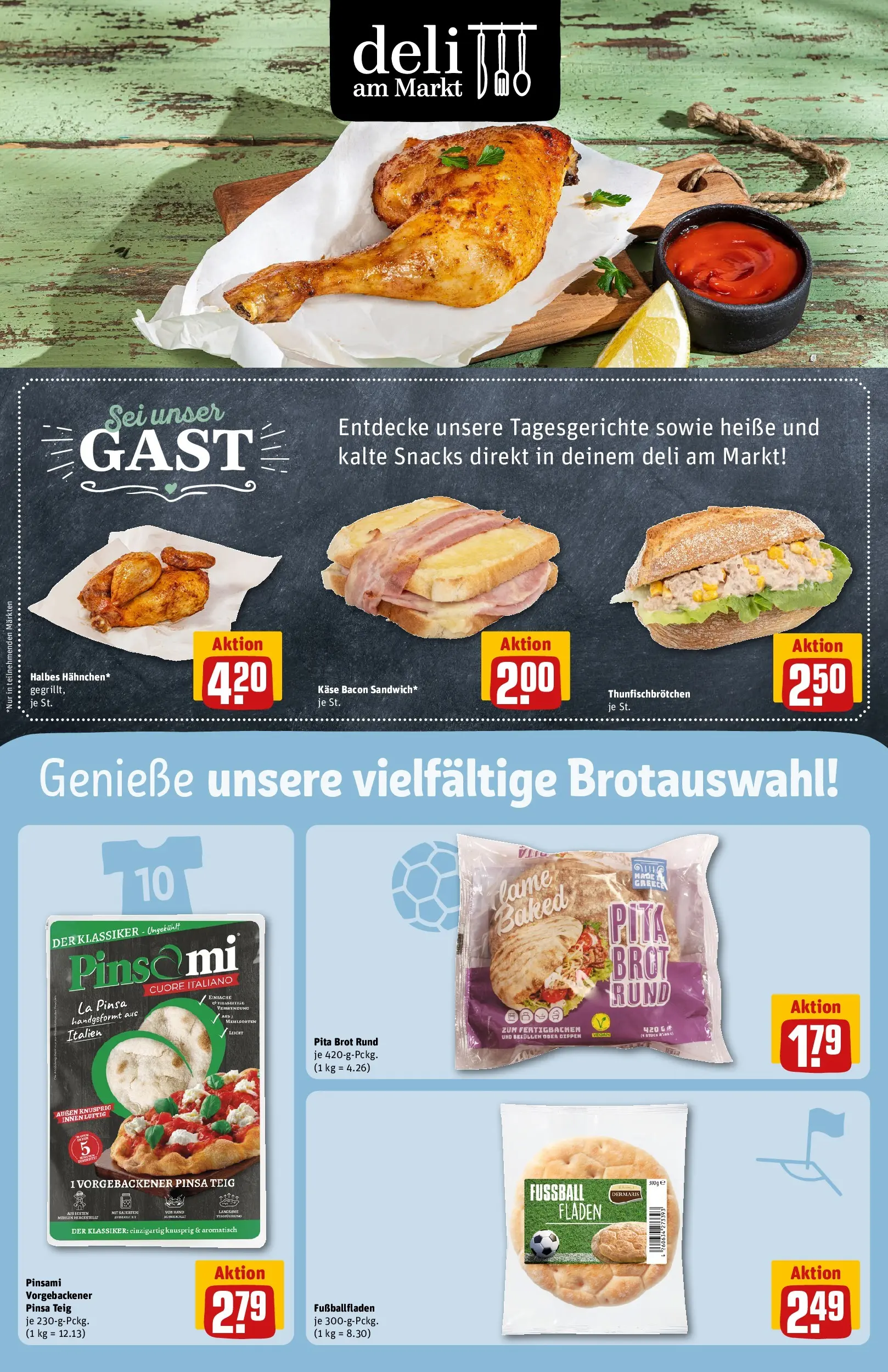 REWE Prospekt ab 14.06.2026 zum Blättern » Angebote | Seite: 15 | Produkte: Käse, Fußball, Brot, Pizza